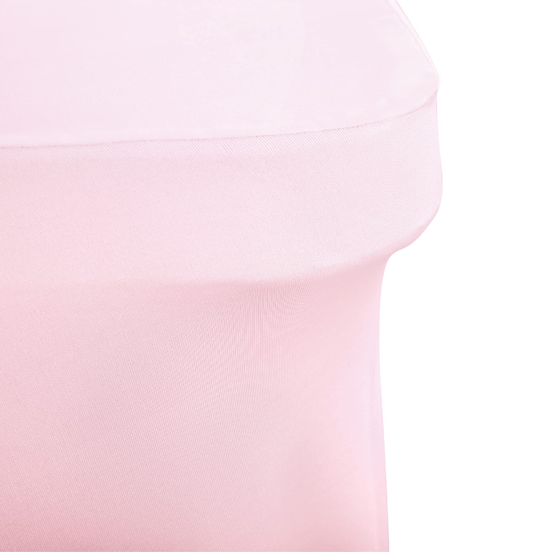 8ft Pink Spandex Table Skirt - Stretchable Table Cover for 8 Foot Rectangle Folding Tables | Perfect for Weddings, Banquets & Party Decorations