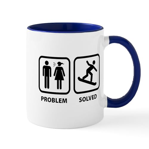 White/Navy Inside - Problem Solved Snowboarding Mug