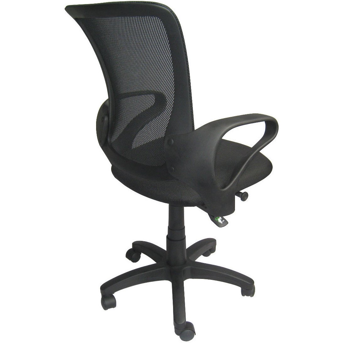 2-Pack Professional Mesh Office Chairs with Adjustable Height, Wheels & Lumbar Support - Ergonomic Mid-Back Task Chairs for Home Office, Conference Room & Workspace - Black Nylon Executive Computer Chairs for Comfortable All-Day Sitting