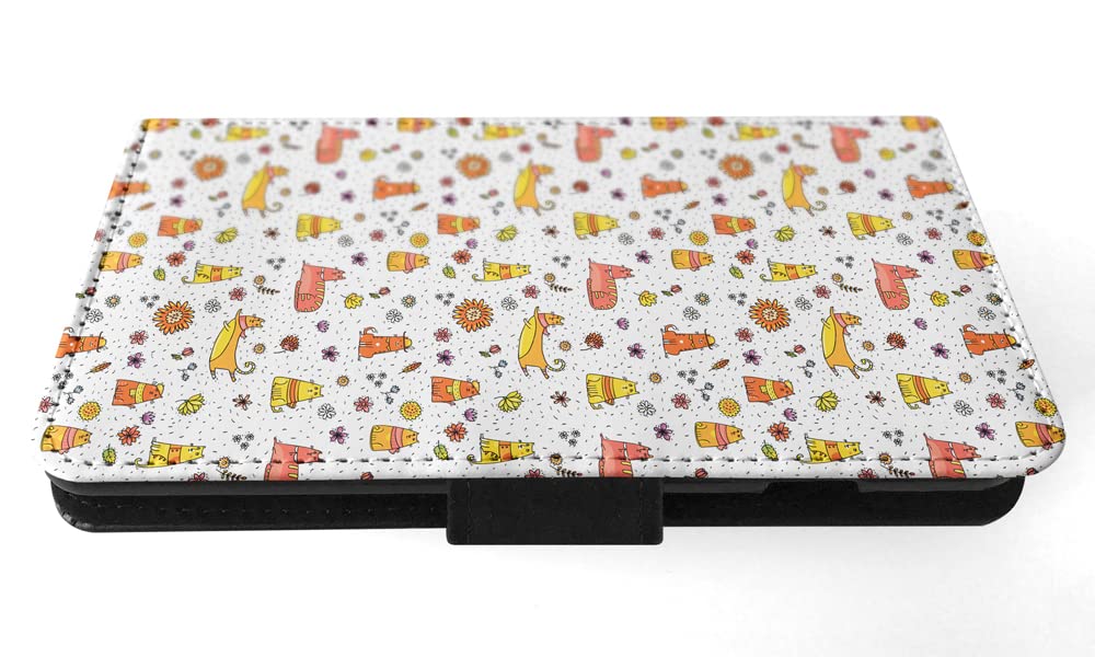 Cute Autumn Cat Pattern Flip Wallet Phone Case for Apple iPhone X & Xs - Stylish Protective Cover for Everyday Use, Shopping & Travel