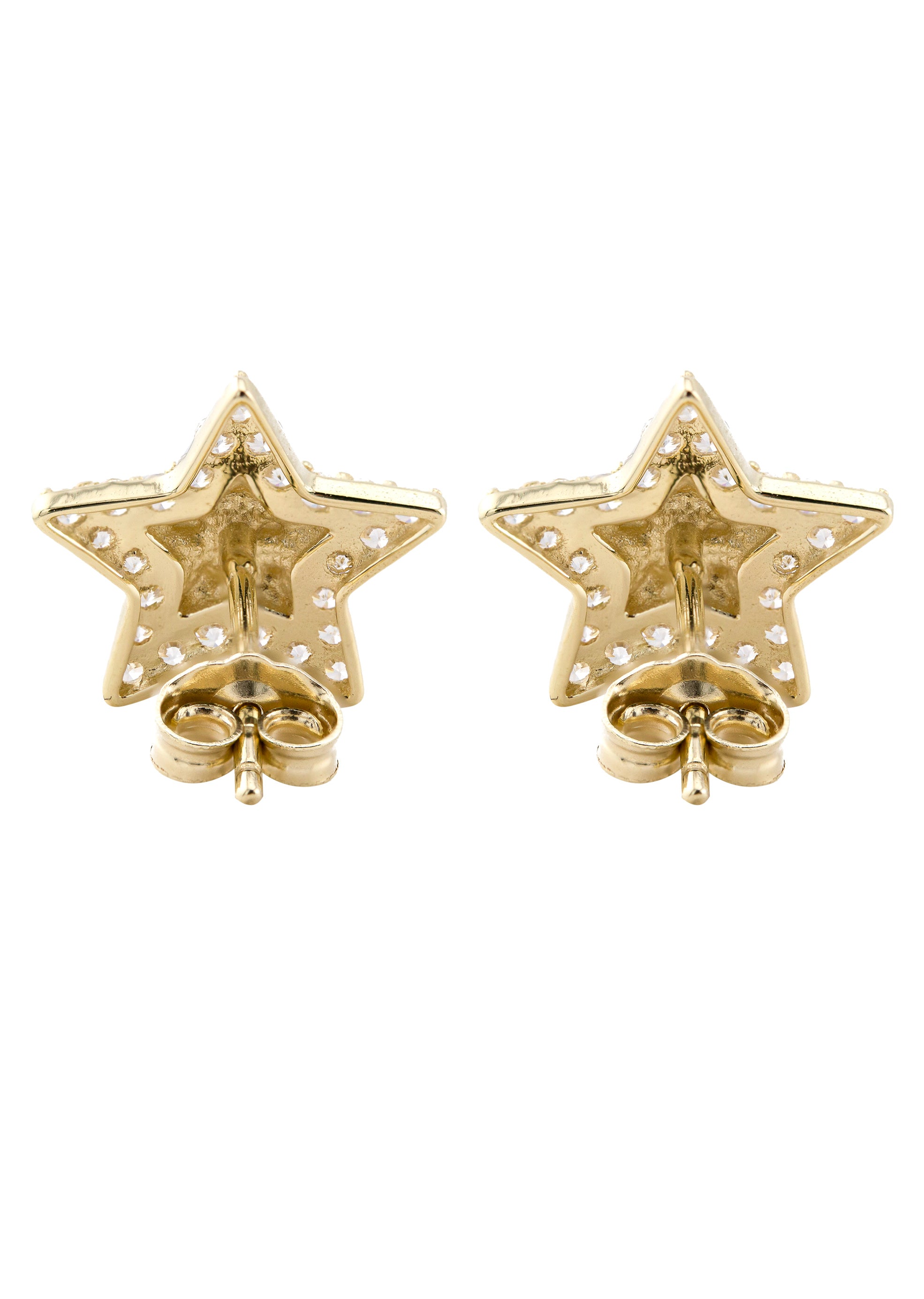 10K Gold Star Nugget Earrings - 0.5 Inch Wide Dainty Stud Earrings for Women | Perfect for Everyday Wear, Gift Giving & Special Occasions