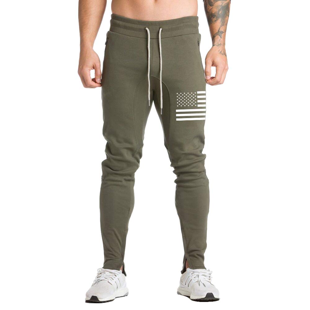 **American Flag Jogger Pants for Men - Comfortable Gym & Workout Sweatpants - Perfect for Running, Training, and Casual Wear**