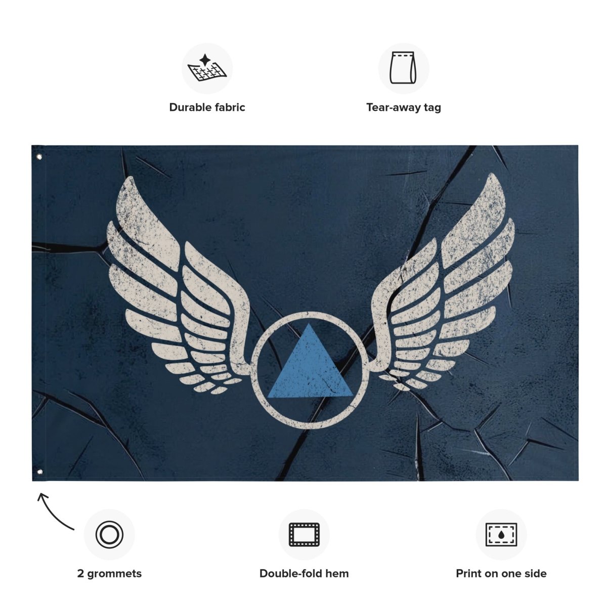 Wings of Recovery Wall Flag - Blue Triangle Edition | Inspirational Home Decor for Healing & Motivation | Perfect for Bedrooms, Living Rooms & Meditation Spaces