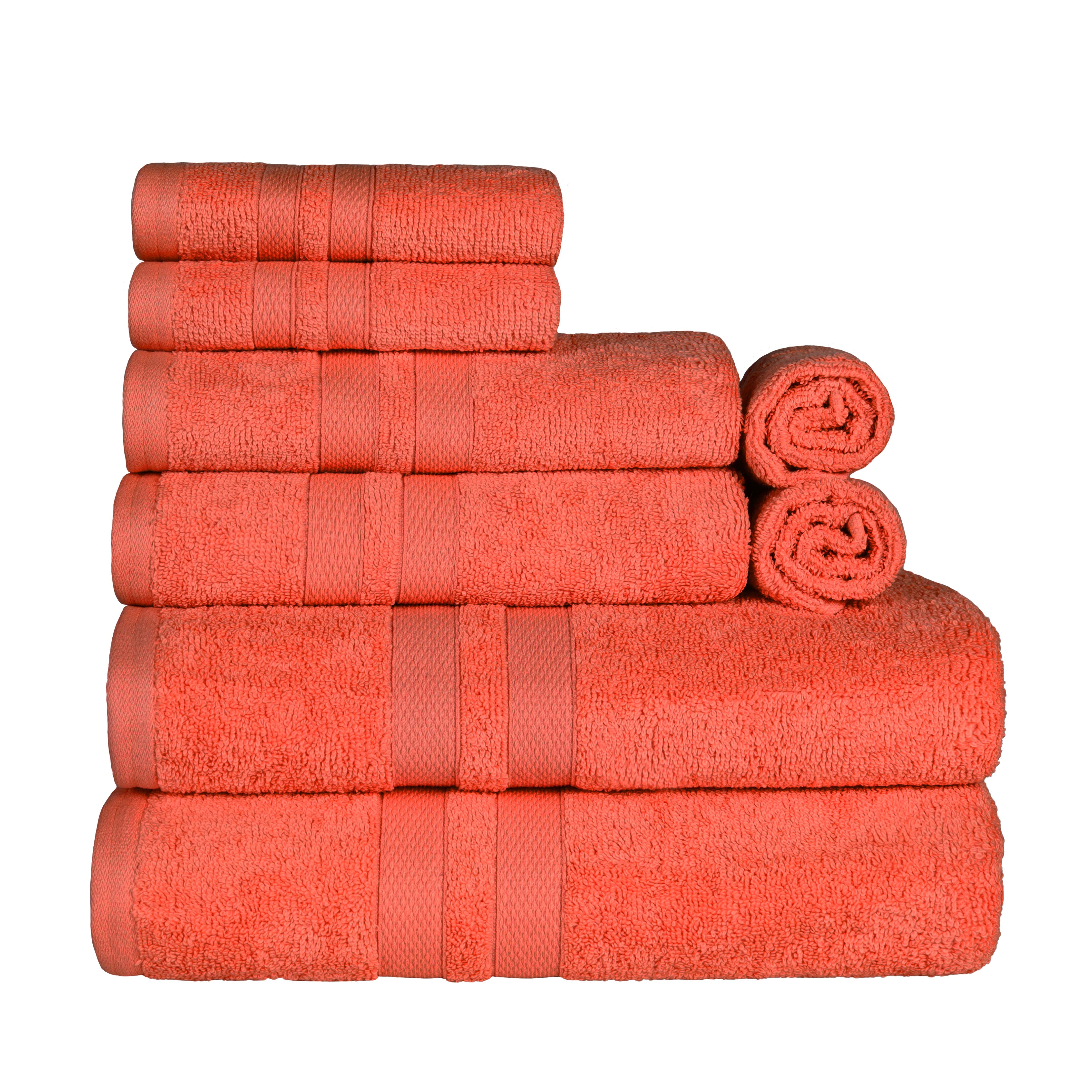Ultra Soft Cotton Absorbent 8-Piece Towel Set - Premium Bath & Hand Towels for Spa, Gym, and Home Use - Quick Dry & Highly Absorbent