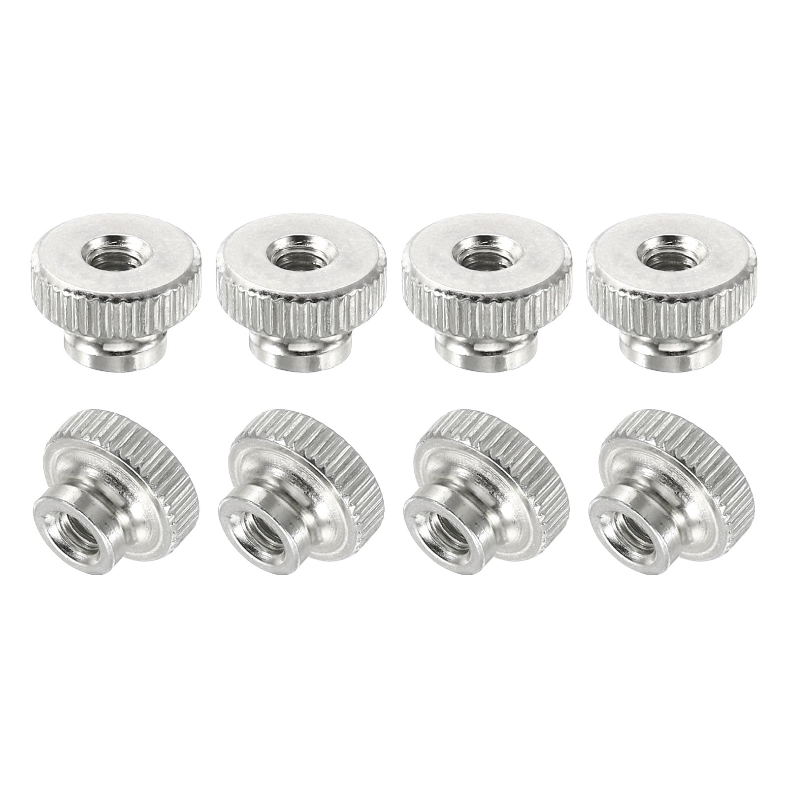 24Pcs M4 Carbon Steel Knurled Thumb Nuts - High Head Through Hole Fasteners for 3D Printer Parts, DIY Projects & Mechanical Repair (Silver) - Perfect for Easy Hand Tightening & Quick Adjustments