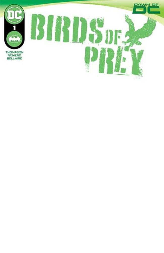 Birds Of Prey #1 Cover D Blank Card Stock Variant - Premium Collectible Comic Book for Display & Gifting - Perfect for Fans, Collectors, and Comic Book Enthusiasts