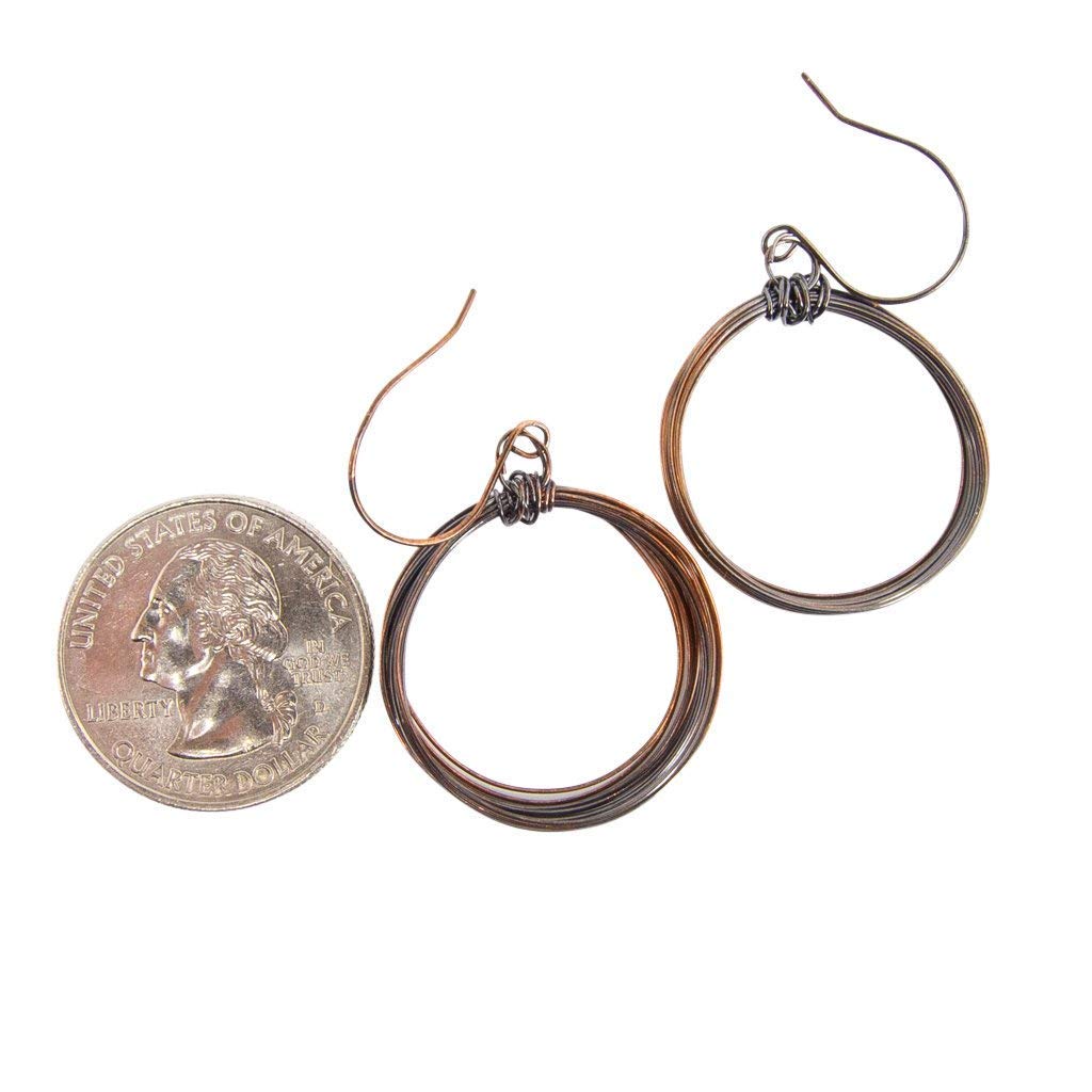 Copper Looped Hoop Earrings for Women - Handmade Copper Wire Jewelry - Lightweight Dangle Earrings for Everyday Wear & Special Occasions