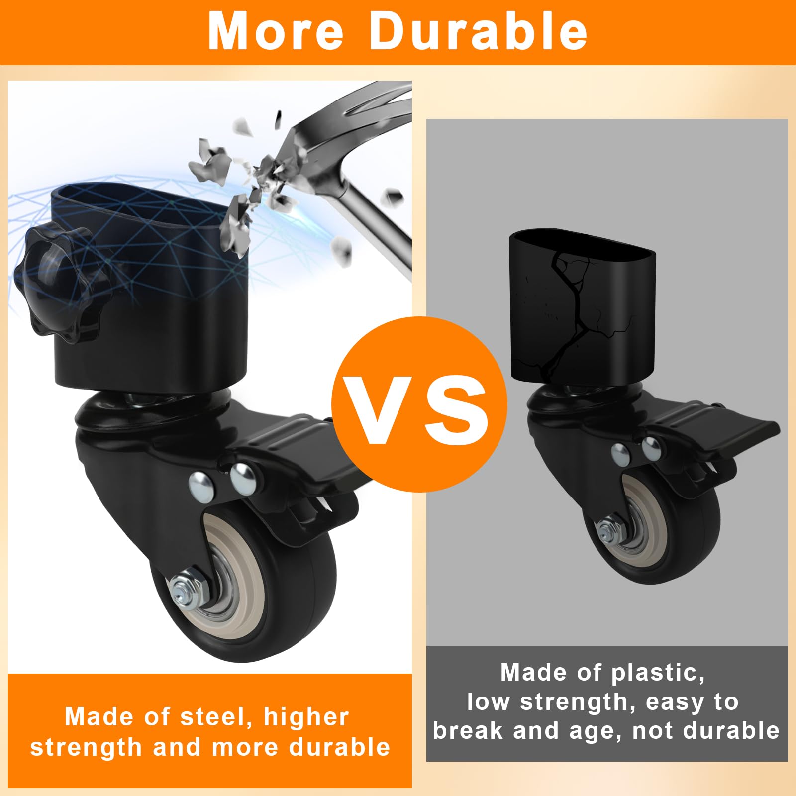 Ninja XSKUNSTAND Outdoor Stand Caster Wheels Kit - 360° Swivel with Brake for Ninja OG & OO Series Grill Stand & Pizza Oven Stand | Heavy Duty Woodfire Outdoor Grill Accessories | Perfect for Patio, Backyard BBQ & Outdoor Cooking
