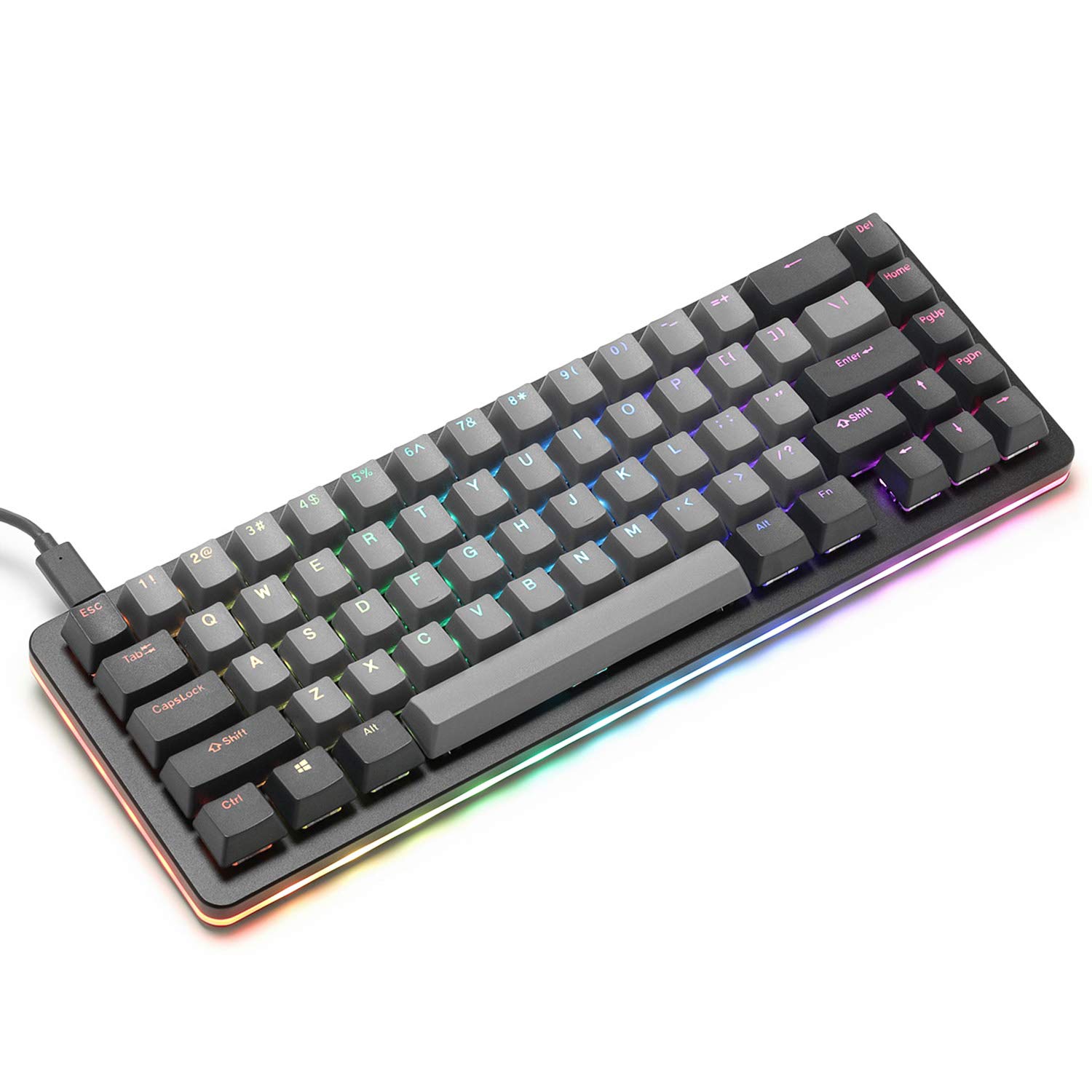 Drop ALT 65% Mechanical Gaming Keyboard - 67 Key Hot-Swappable RGB Backlit with USB-C | Programmable Macros, Doubleshot PBT Keycaps & Aluminum Frame (Kaihua Box White, Black) | Perfect for Esports, Coding & Office Work