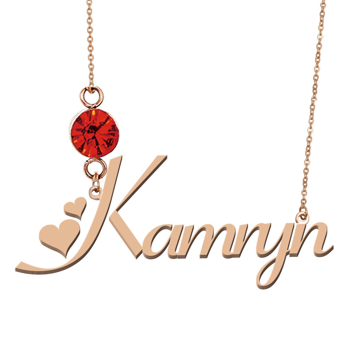 Personalized Name Necklace with Birthstone - Custom Engraved Jewelry for Women, Gift for Mom, Wife, Daughter - Perfect for Birthdays, Anniversaries & Special Occasions