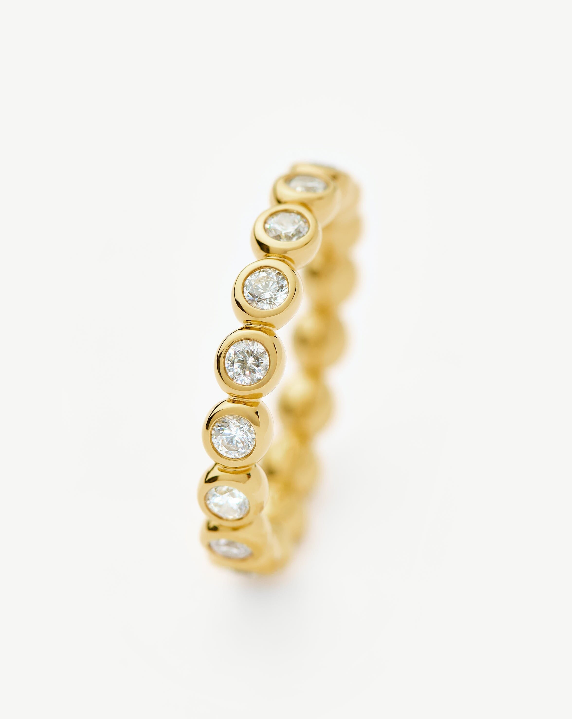 Tennis Eternity Stacking Ring - 18k Gold Vermeil Cubic Zirconia Wedding Band for Women | Perfect for Everyday Wear, Anniversary Gifts & Special Occasions
