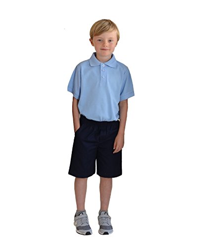 **Boys' Elastic Waist Pull-On Shorts - Navy, Khaki, Black, Hunter Green, Blue - Comfortable Playwear for Outdoor Activities & Sports**