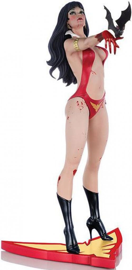 Dynamite Vampirella 50th Anniversary Statue by Jose Gonzalez - 12 Inch Crimson Blood Variant Collectible Figure | Perfect for Comic Book Fans, Horror Collectors & Home Decor