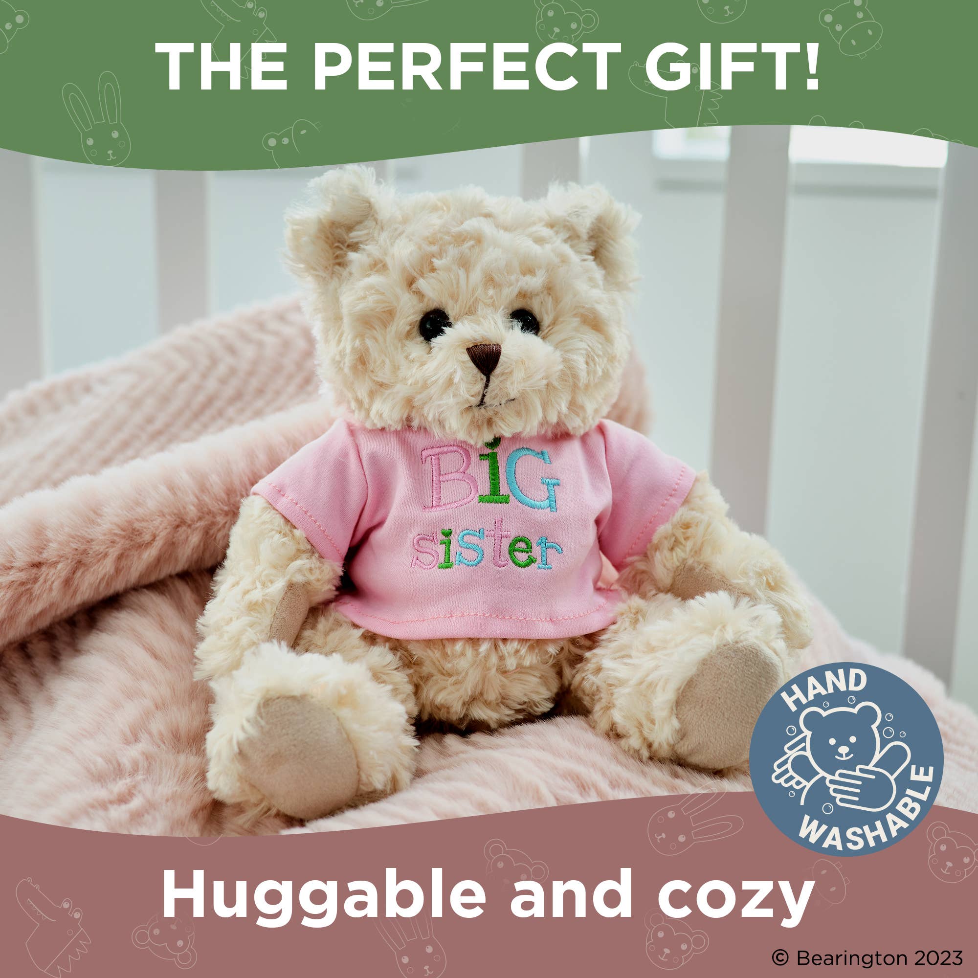 Big Sister Bear Plush Toy - Cute & Soft Stuffed Animal for Kids, Perfect for Gifts, Birthdays & Nursery Decor