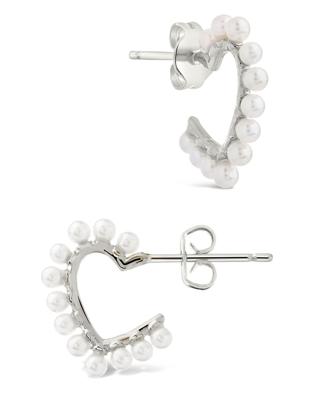 Elegant Pearl Heart Hoop Earrings for Women - 925 Sterling Silver Romantic Jewelry Gift for Valentine's Day, Anniversary & Special Occasions