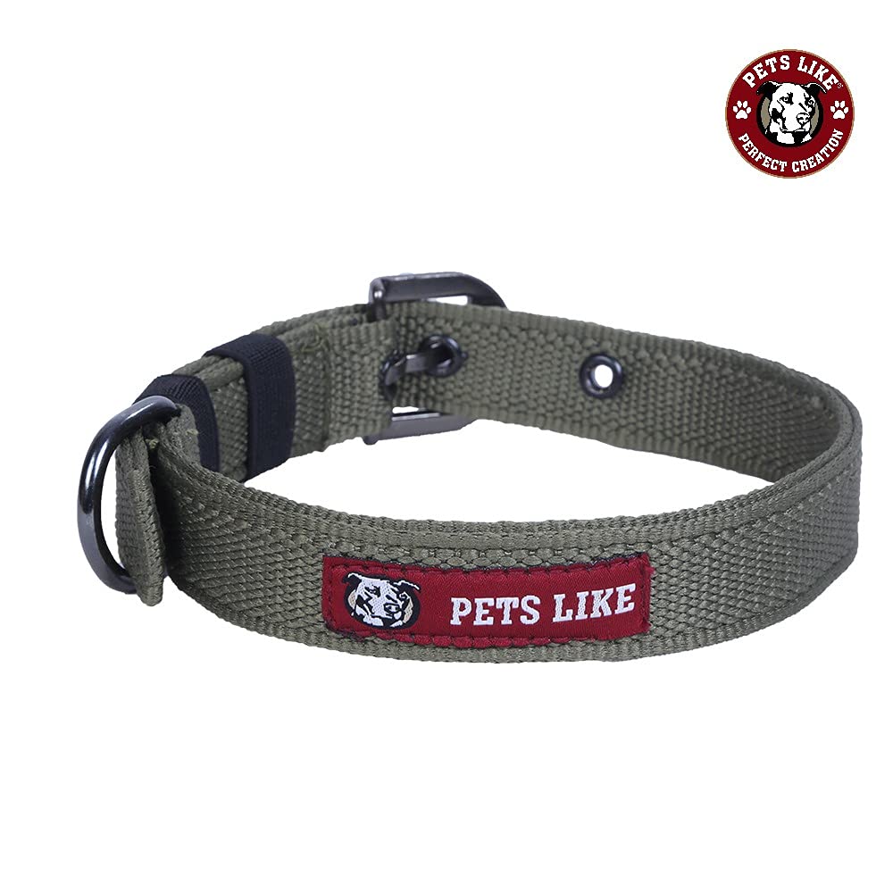SNUNGPHIR Adjustable Plastic Dog Collar - Army Green (25mm) for Small & Medium Dogs - Durable & Comfortable Pet Accessory for Walking, Training & Outdoor Adventures