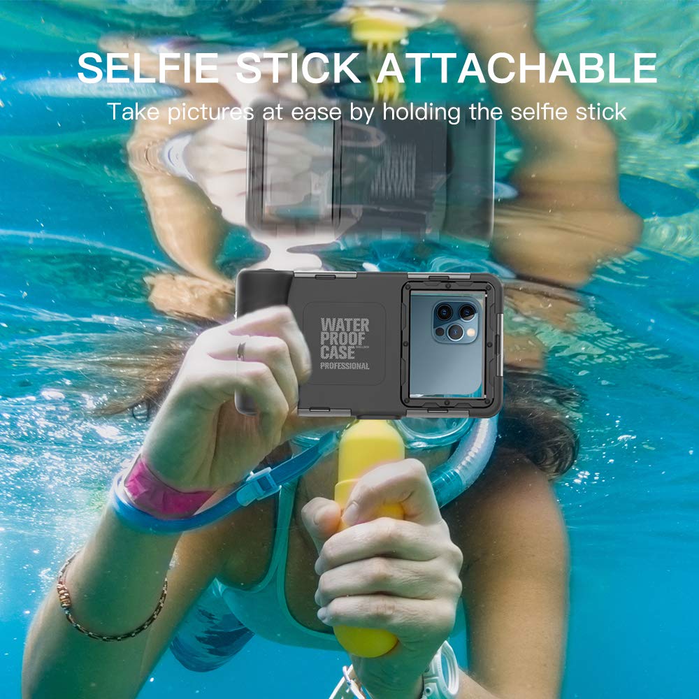 **Waterproof Underwater Phone Case for iPhone 15/14/13/12/11 Pro Max Mini XR/X/XS & Galaxy S24/S23/S22/S21 Ultra Plus – 15m/50ft Diving & Snorkeling Protection – HD Photo & Video Cover (SG Black) – Perfect for Beach, Pool & Water Sports**