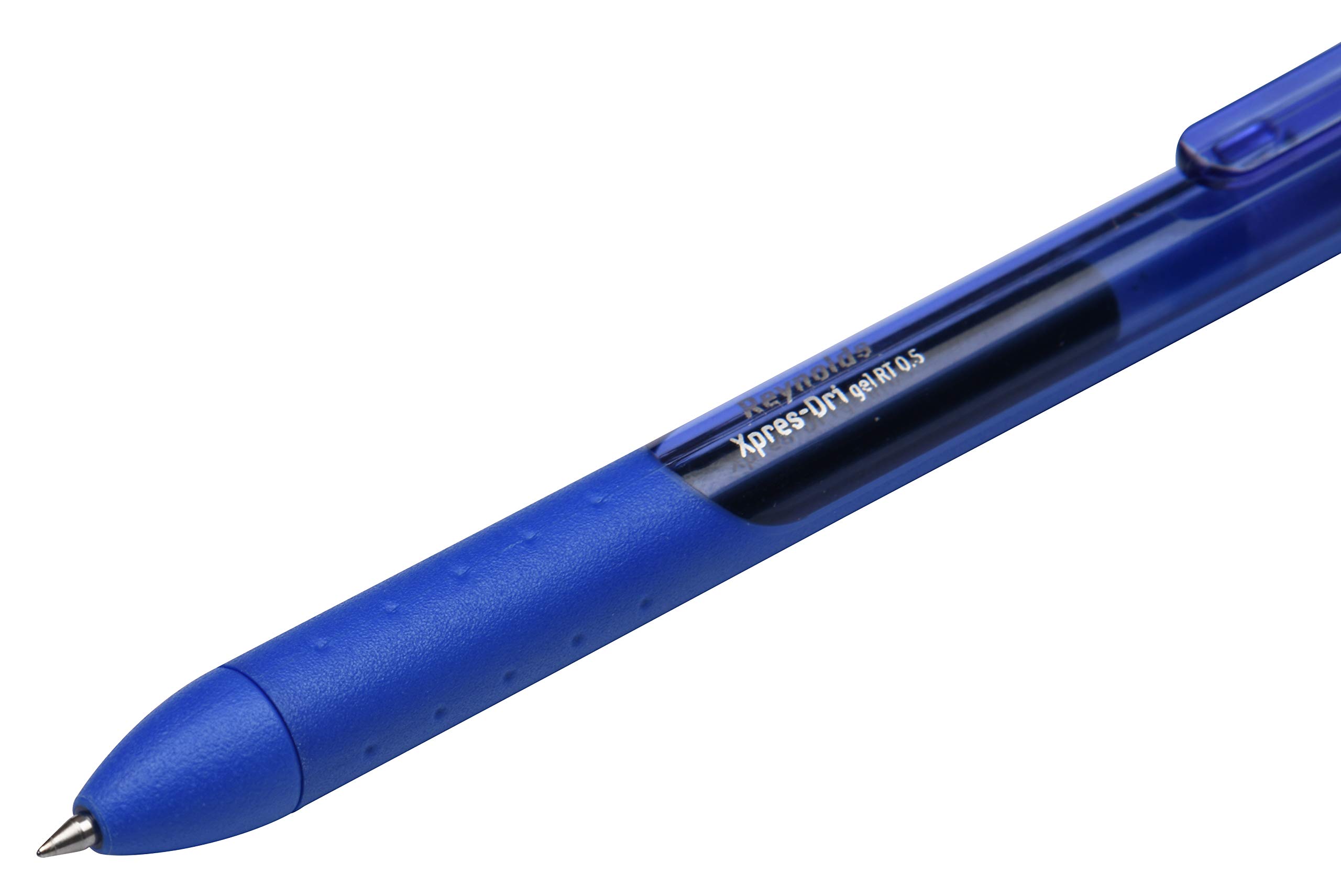 Reynolds Xpres-Dri Gel-RT Pen - 0.5mm Fine Point Blue Ink Pens (5-Pack) - Smooth Writing for Office, School & Note Taking