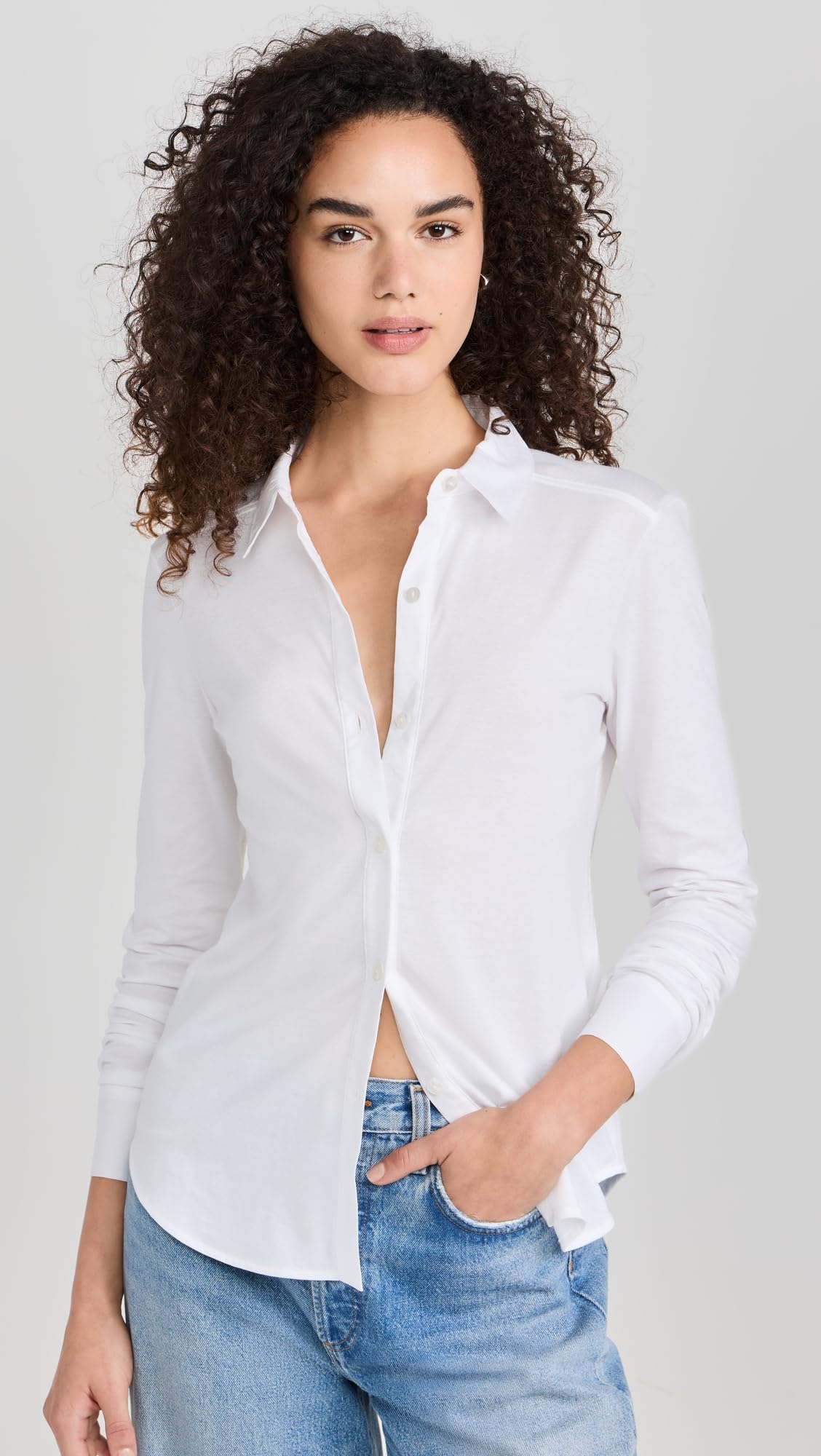 Theory Women's Riduro Long Sleeve T-Shirt - Soft Cotton Crewneck Top for Casual Wear & Layering | Office, Weekend & Travel Essentials