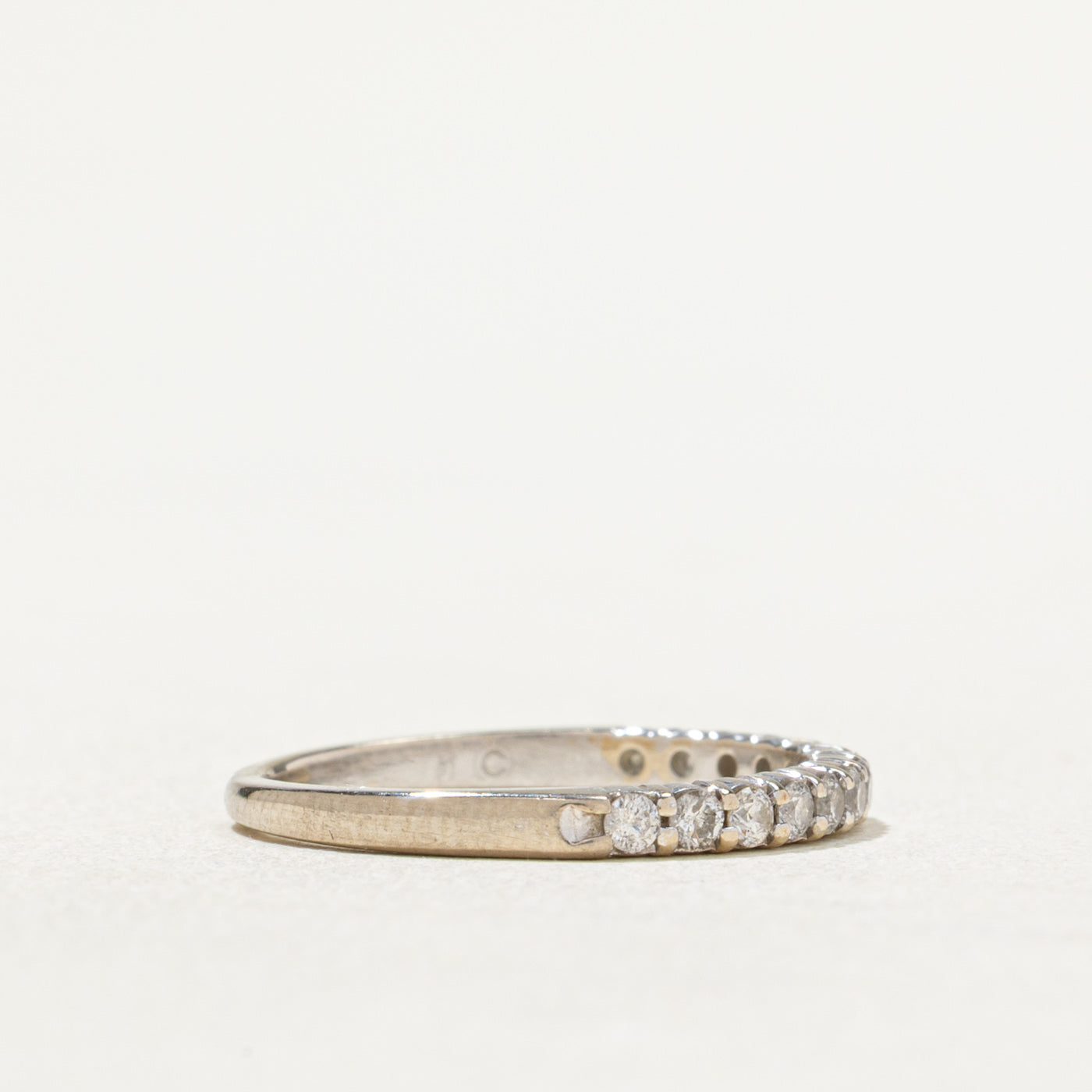 Semi Eternity Diamond Wedding Band Ring | 0.26ctw Round Cut Diamonds | Size 4.25 | Perfect for Anniversary, Engagement & Bridal Jewelry Gifts