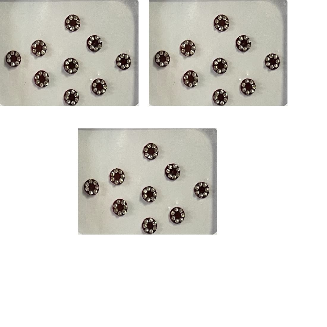 Elegant OJ Maroon Stone Bindi Set - 6 Pack Designer Tikali Kumkum Stickers for Women & Girls | Skin-Friendly Adhesive, Traditional Indian Forehead Jewelry | Perfect for Weddings, Festivals & Cultural Events