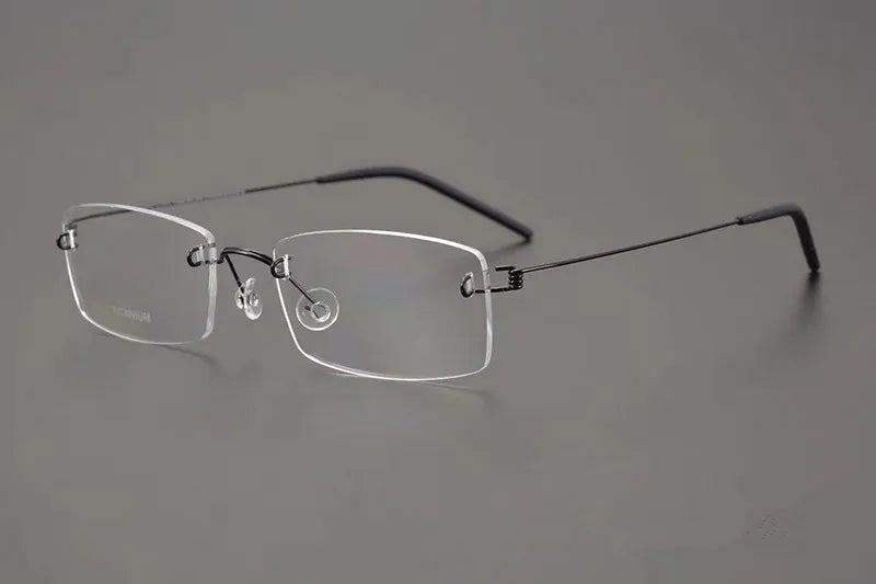 Aimee Unisex Rimless Square Screwless Titanium Eyeglasses 2120 - Lightweight Durable Frame for Reading, Computer Work & Everyday Wear