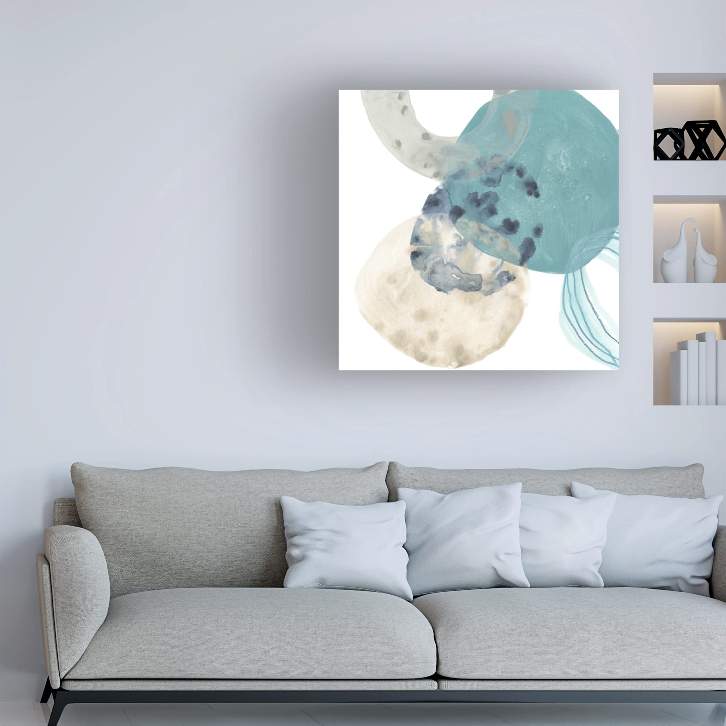 Trademark Fine Art 'Circlet III' Abstract Canvas Wall Art by June Erica Vess - Modern Home Decor for Living Room, Bedroom & Office