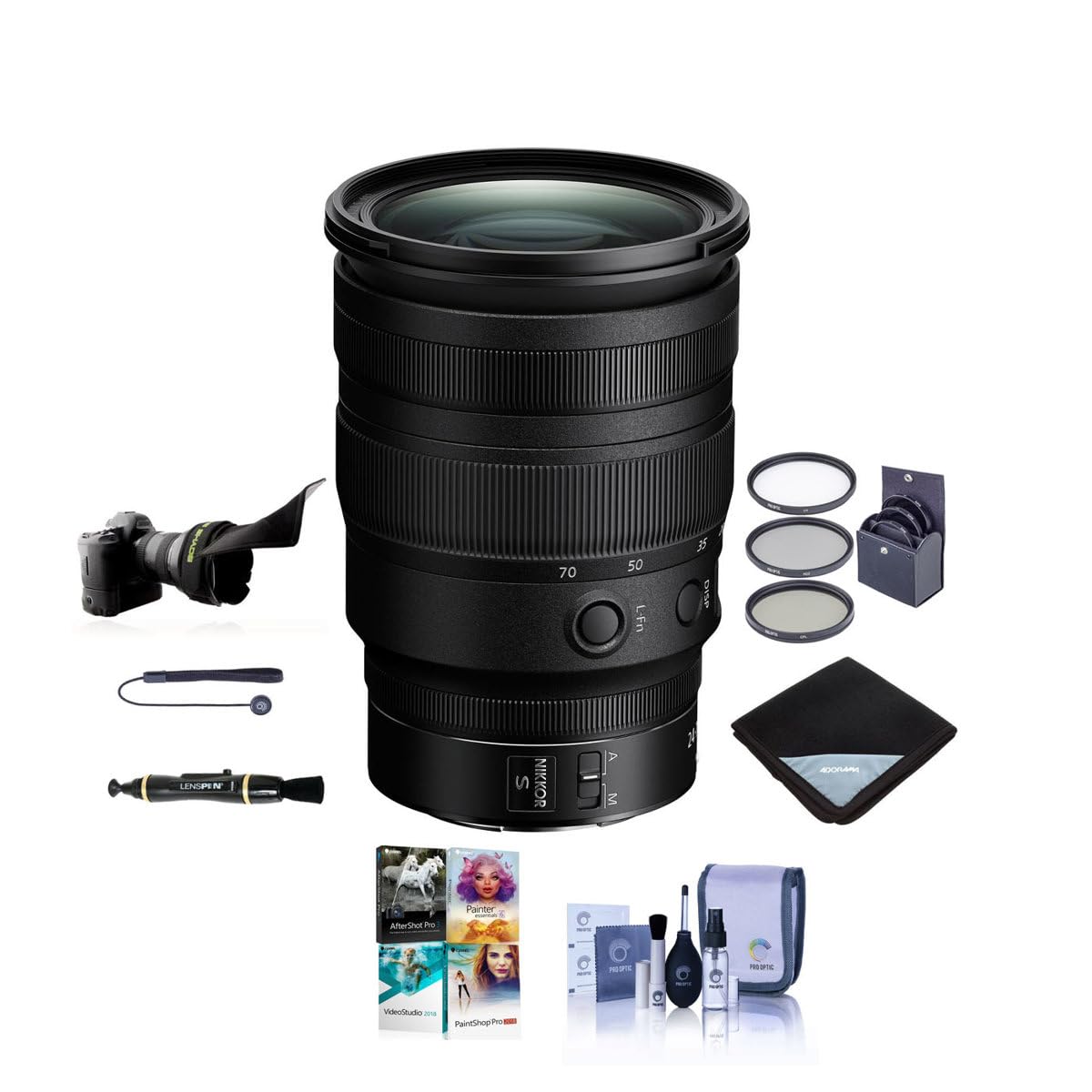 Nikon NIKKOR Z 24-70mm f/2.8 S Lens with 82mm Filter Kit, Flex Lens Shade, Cleaning Kit & Accessories Bundle - Professional Photography for Portraits, Events & Travel