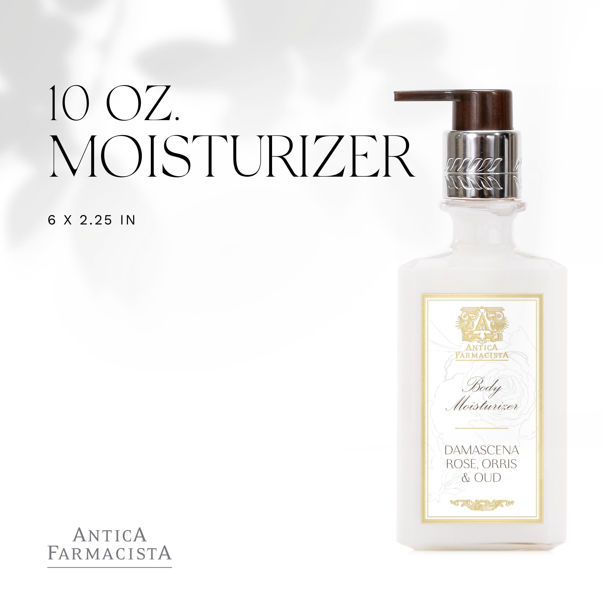 Antica Farmacista Luxury Body Moisturizer - Hydrating Scented Lotion with Damascena Rose, Orris & Oud - Premium Skin Care for Women & Men - 10 Oz - Perfect for Dry Skin Care, Spa Days & Gift Giving