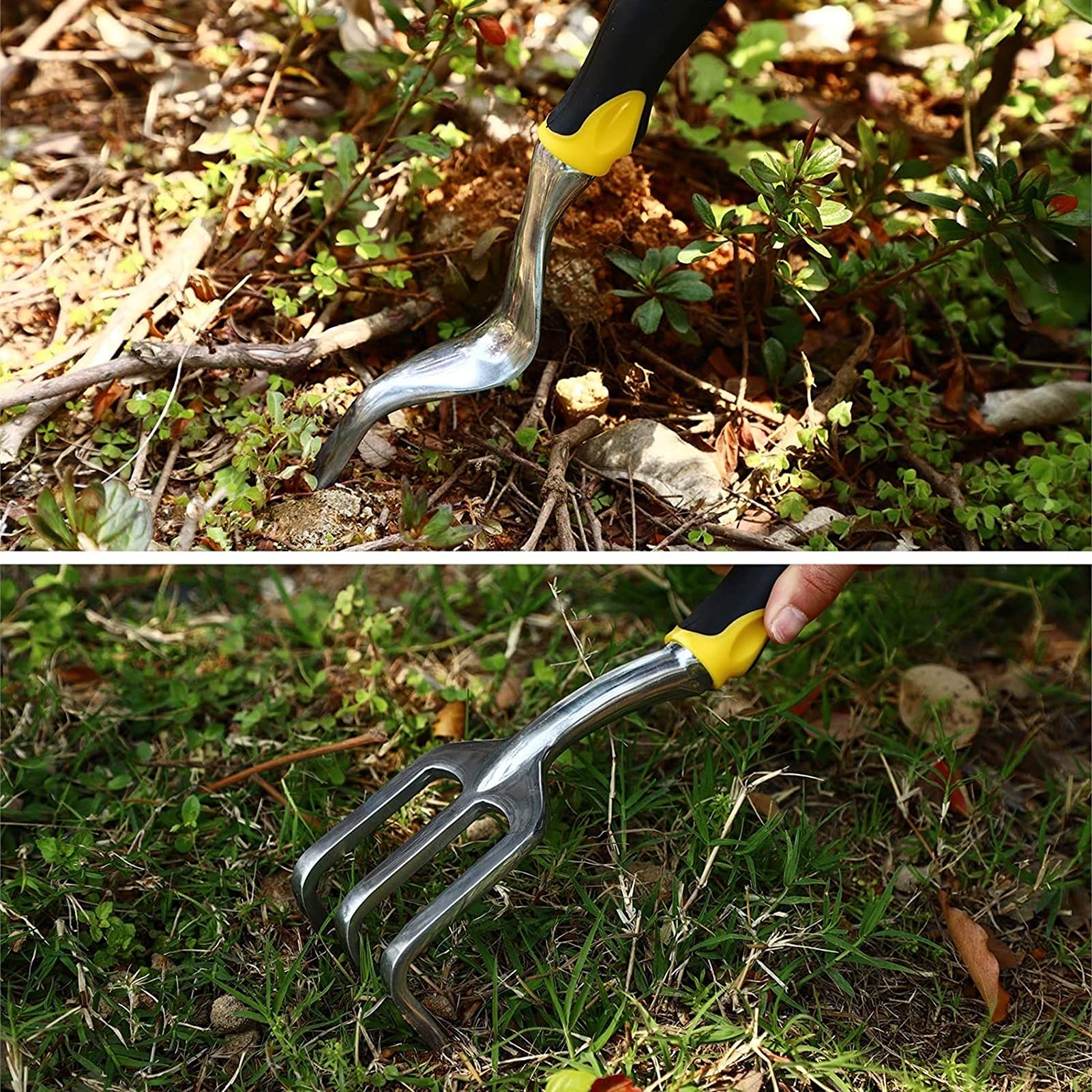 CRMY 5-Piece Aluminum Garden Tool Set with Ergonomic Rubber Handles - Durable Hand Tools for Planting, Weeding & Outdoor Gardening | Perfect for Backyard, Flower Beds & Vegetable Gardens