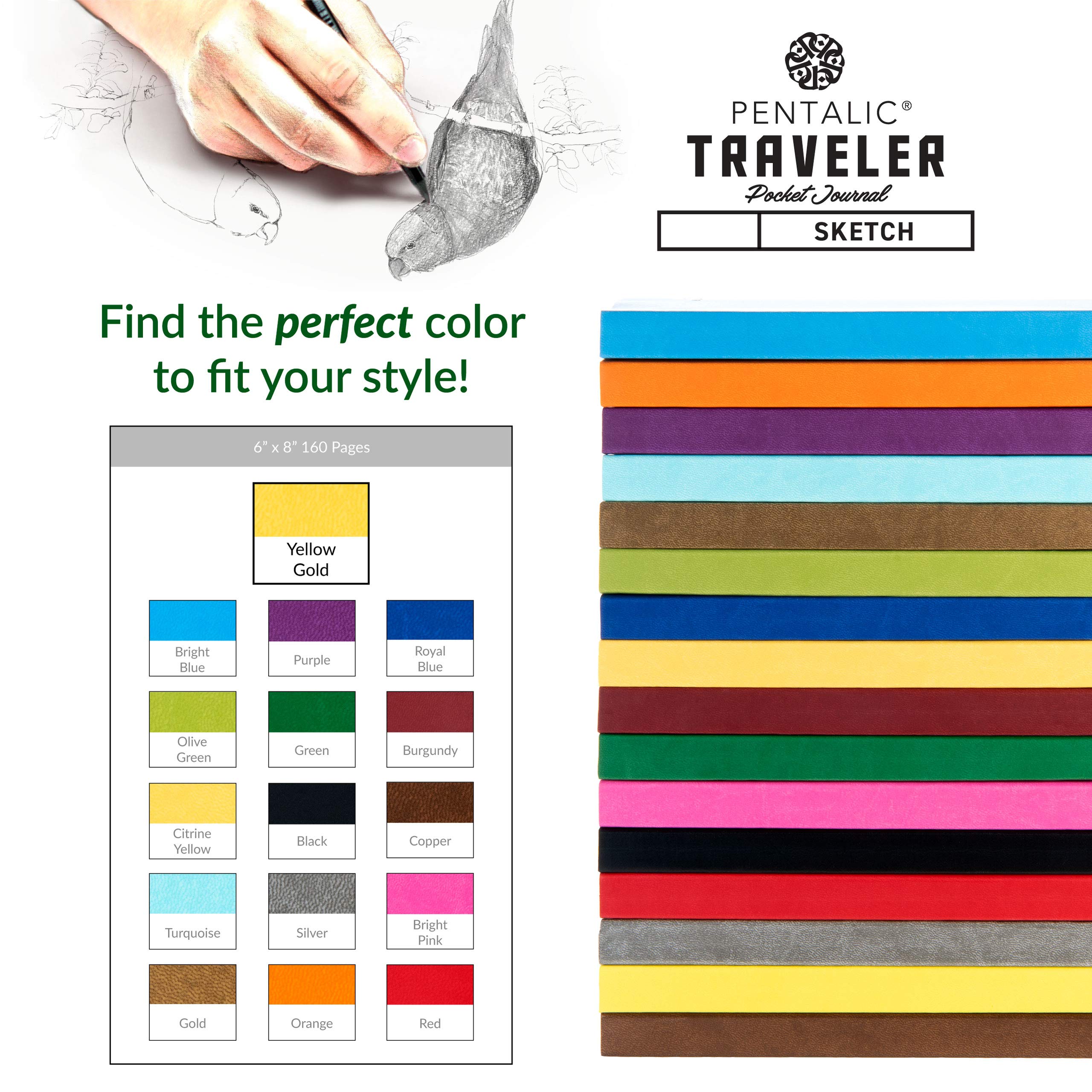 Pentalic Art Traveler Pocket Journal Sketch Book - 6