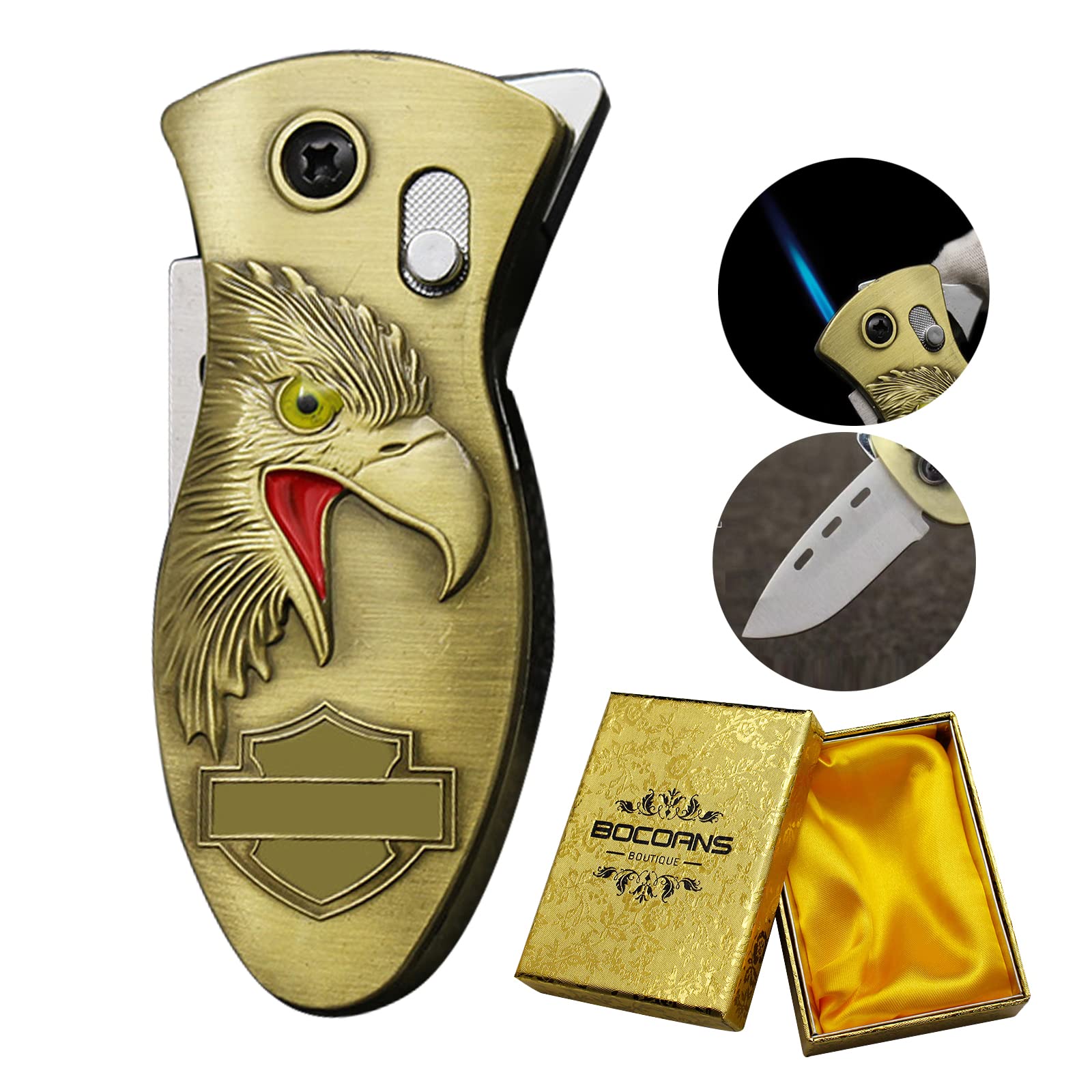 Cool Eagle Torch Lighter - Windproof, Adjustable Jet Flame for Outdoor & Gifts