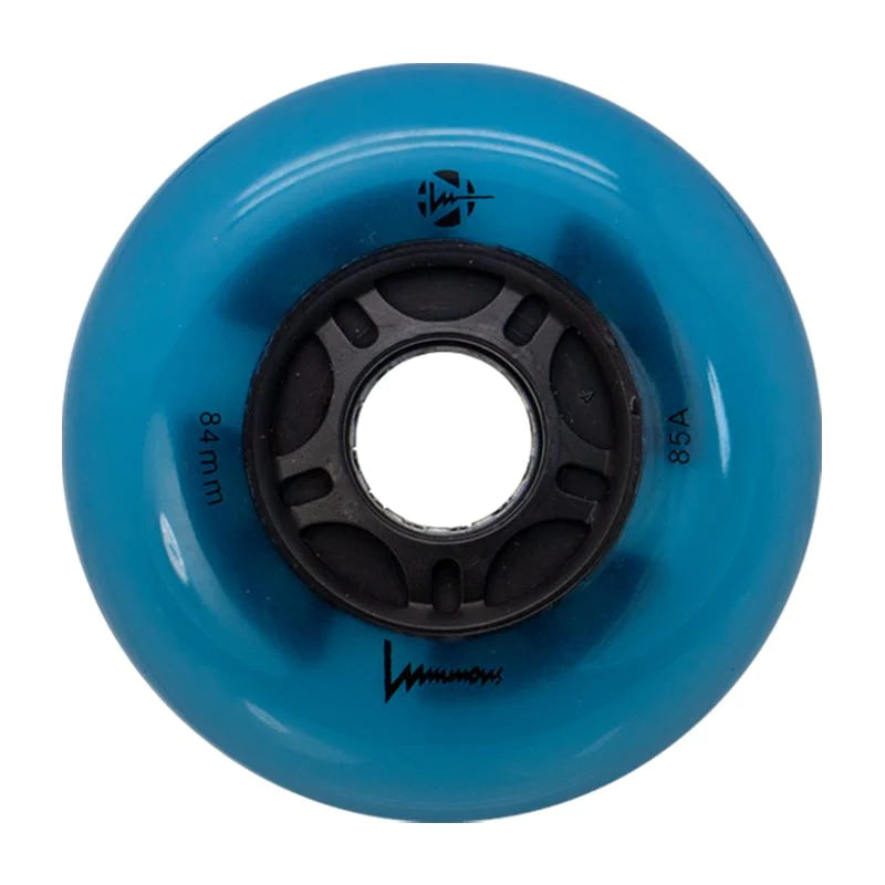 Luminous 84mm LED Light Up Inline Skate Wheels - Glow in the Dark Roller Skating Wheels for Night Skating, Outdoor Rinks, and Party Performances
