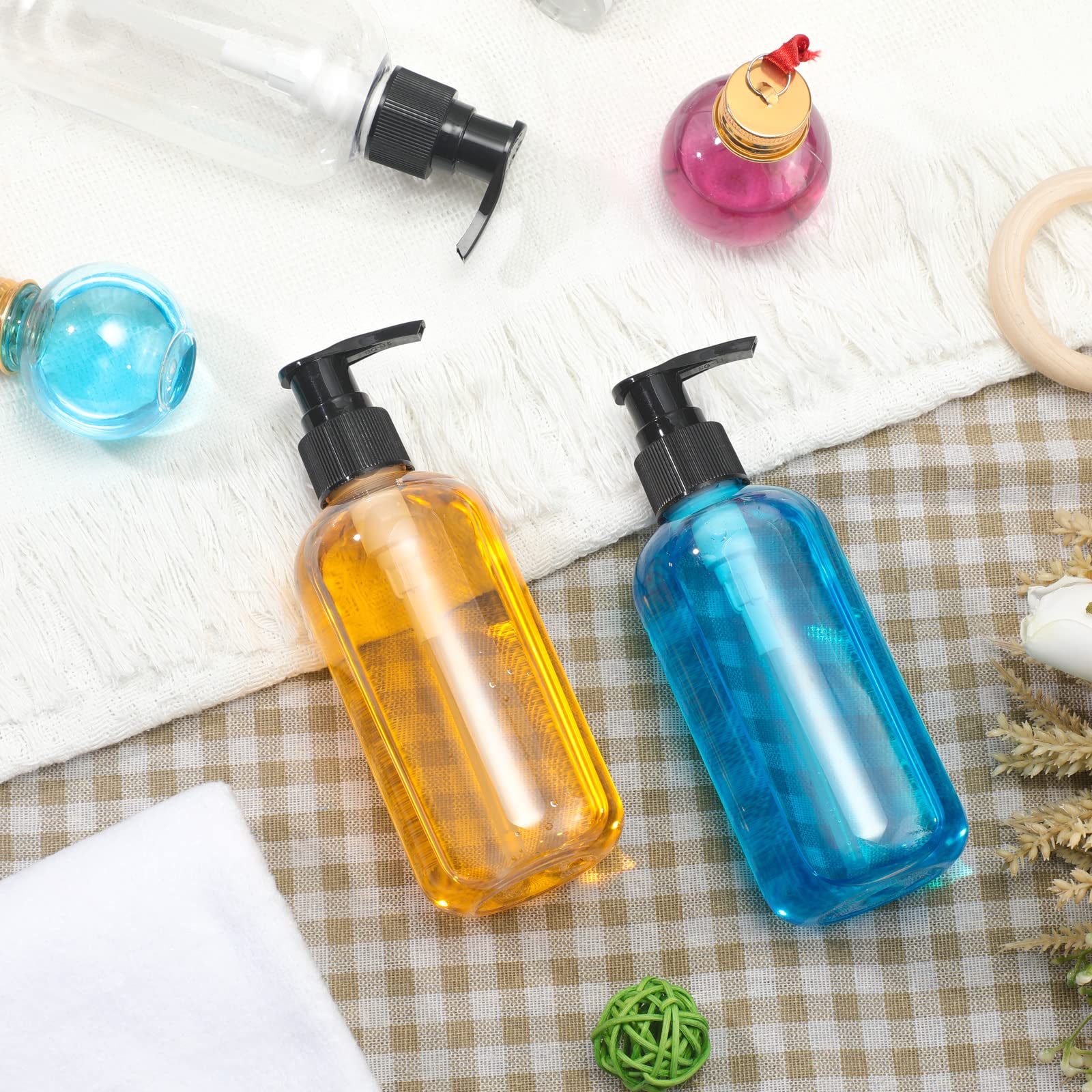 40 Pack 8 oz Clear Refillable Plastic Pump Bottles with Dispenser - Travel Size Lotion Containers for Shampoo, Body Wash, Hand Soap, Massage Oil & Face Cream | Perfect for Home, Salon, Gym & Travel Use