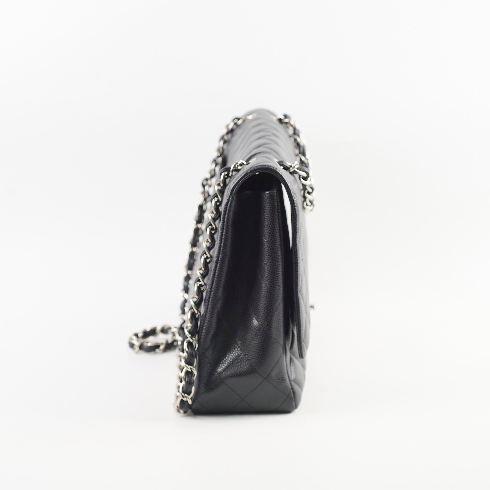 Chanel Caviar Maxi Single Flap Black Bag Series 13 - Luxury Designer Handbag for Women, Perfect for Work, Evening Events & Travel