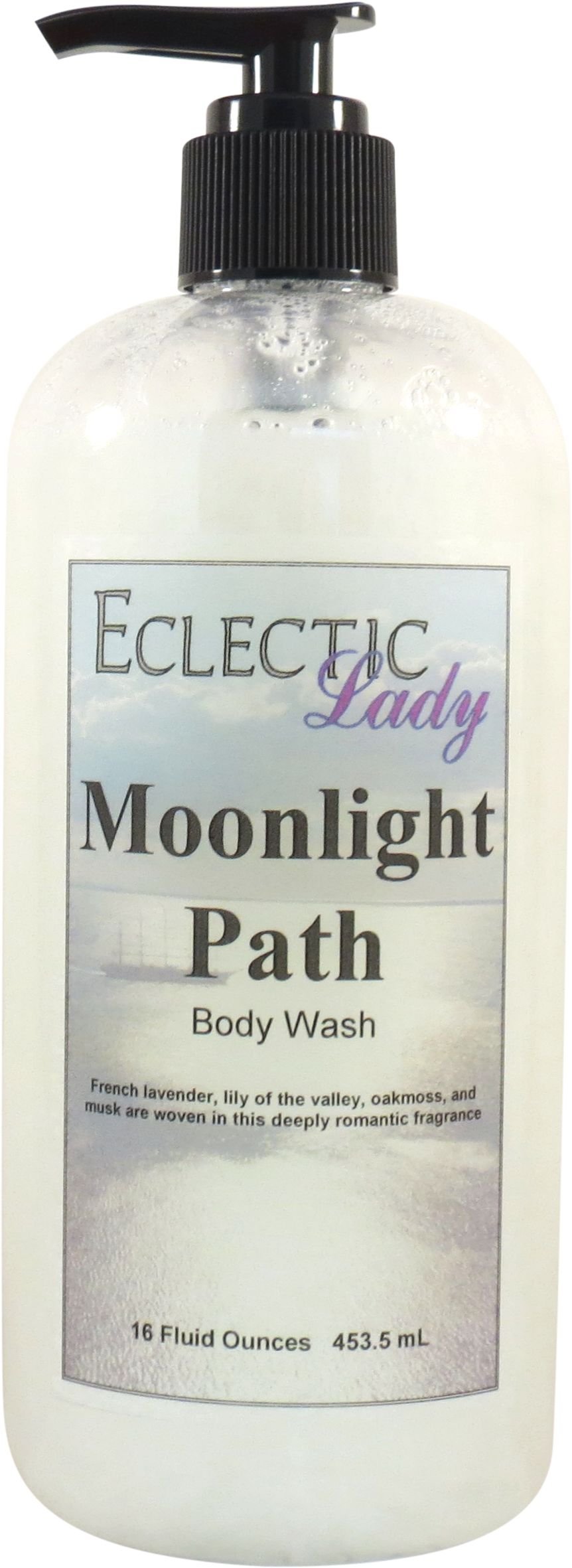 Eclectic Lady Liquid Pearl Body Wash - Moonlight Path Scented 3-in-1 Shower Gel, Bubble Bath & Hand Soap | Phthalate-Free, Handcrafted in USA (16 oz) | Relaxing Bath Time & Spa Experience