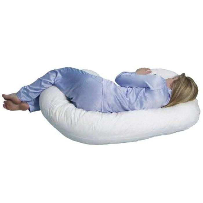 Jolly Jumper Mama Sleep Ez Multi Positional Maternity Body Pillow - White | Pregnancy Support for Side Sleeping, Back Pain Relief & Nursing Comfort