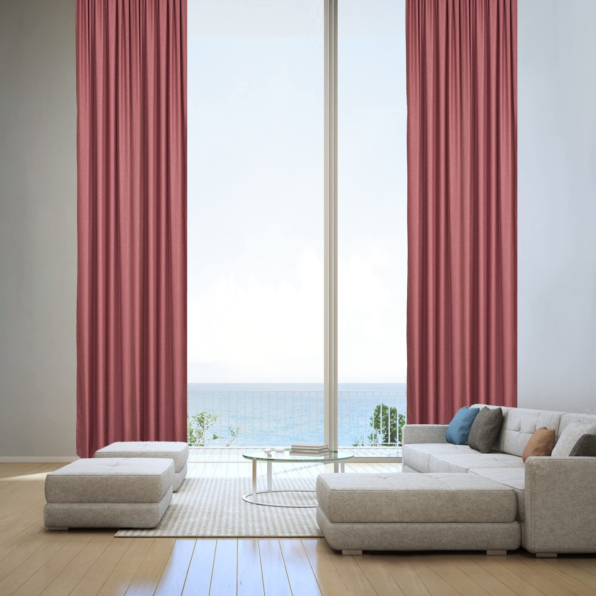Luxury Linen Look Extra Long Curtains for Living Room & Bedroom - 100