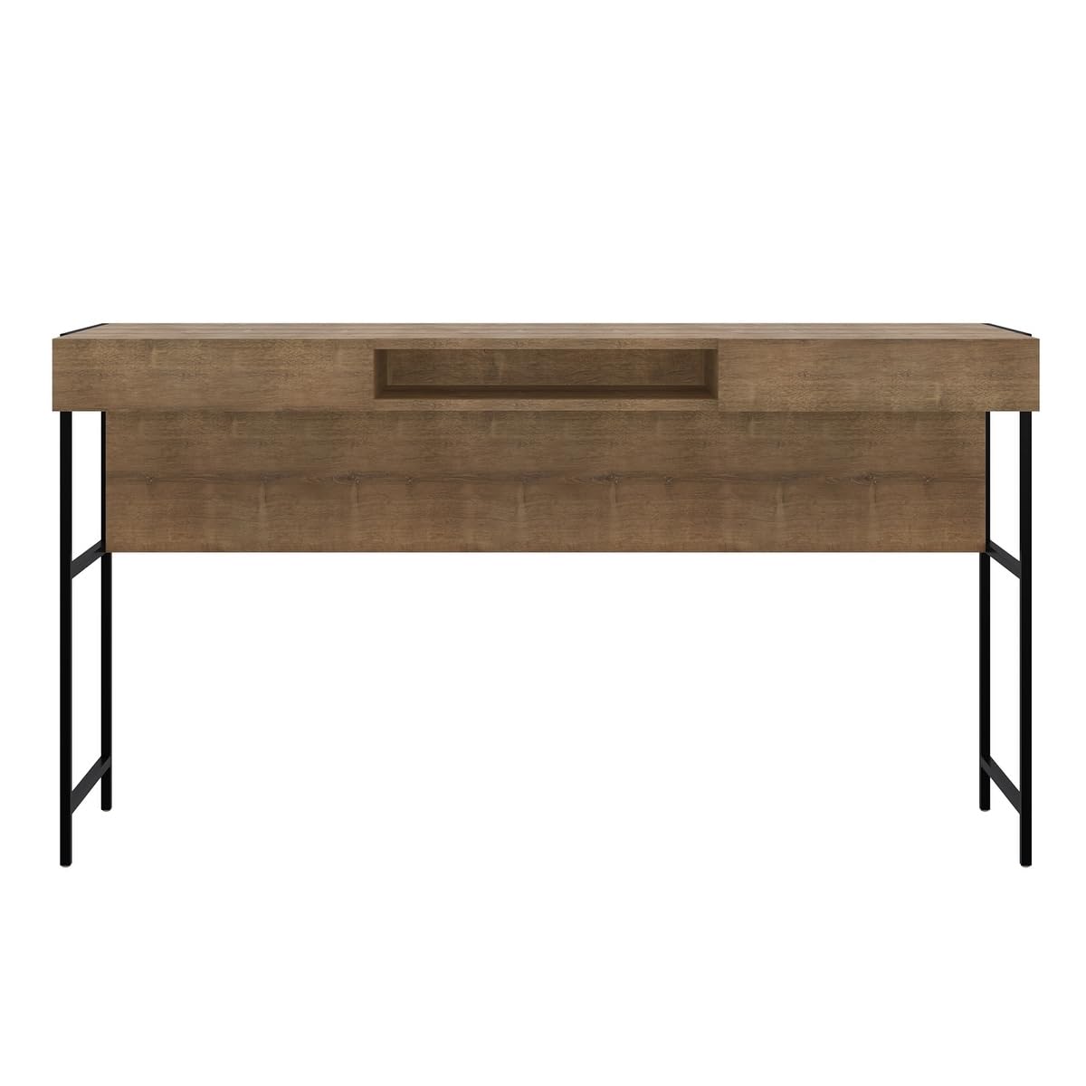Casabianca Home Clark Executive Office Desk - Walnut Laminate with Storage Drawers & File Cabinet | Modern Writing Desk for Home Office, Study Room & Workspace