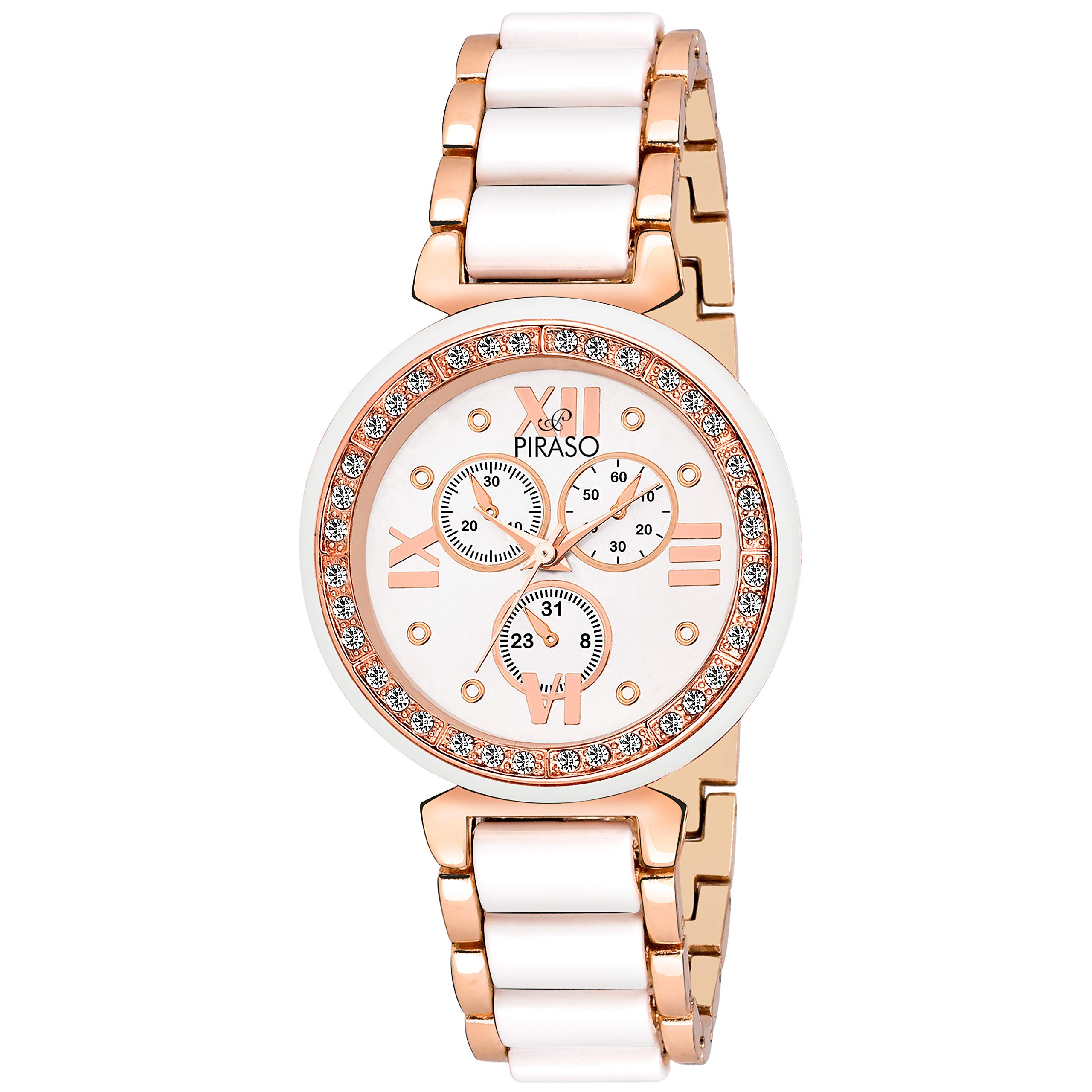 **PIRASO Times Combo Set of 3 Mavado Watches for Women & Girls - Elegant Rose Gold, Black & Gold (PW3-2552-BR-BK-GH) - Perfect for Daily Wear, Office & Special Occasions**