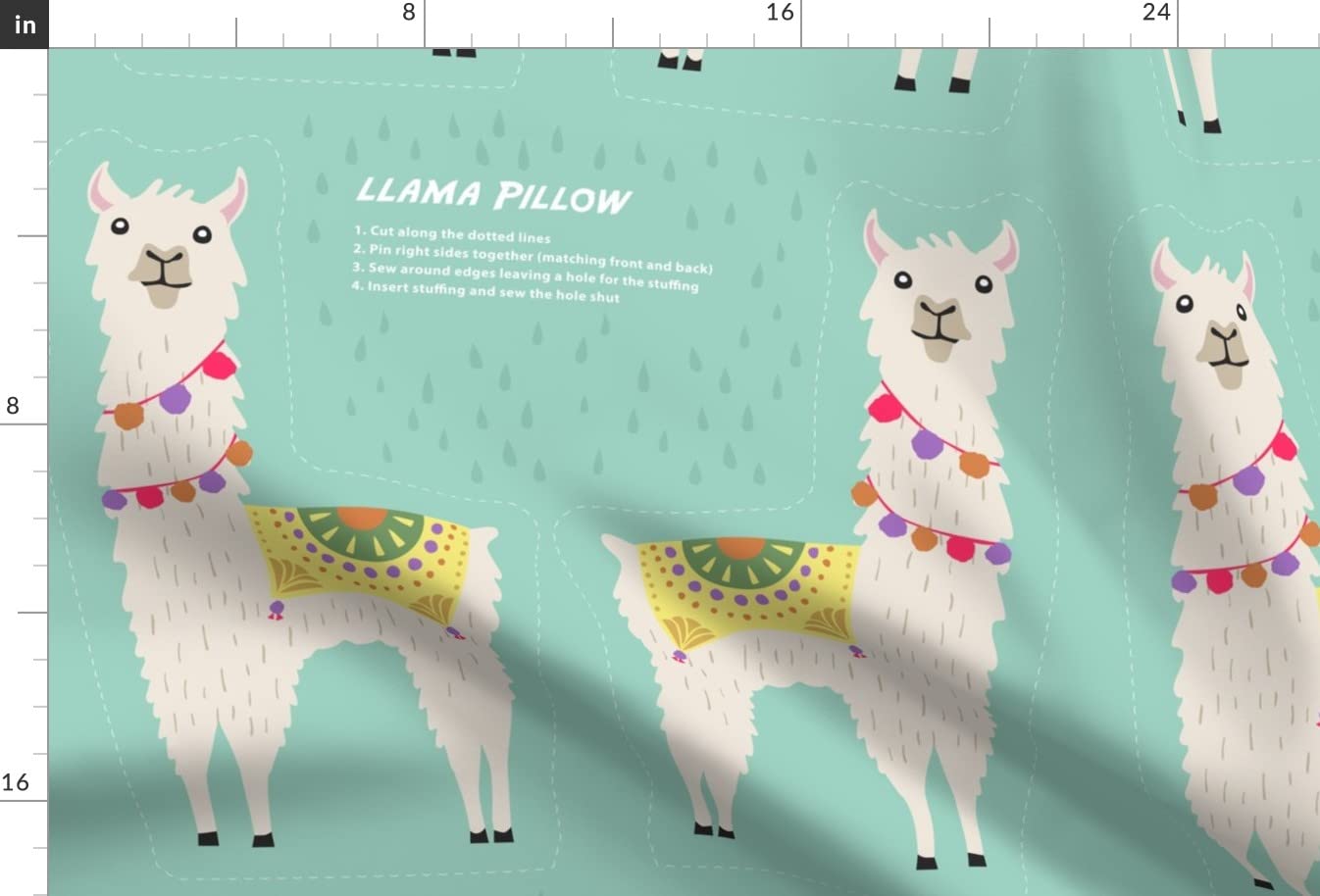 Festive Llama Alpaca Printed Minky Fabric Fat Quarter - Soft Plush Fabric for Sewing Baby Blankets, Quilt Backing & DIY Crafts - Perfect for Nursery Decor, Holiday Gifts & Cozy Home Projects