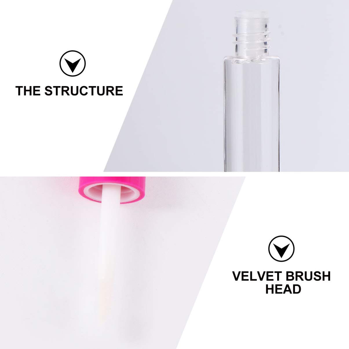 Lurrose 100 Pcs Clear Empty Lip Tubes with Brush Wand - Refillable Lip Gloss Containers for DIY Lip Samples, Travel Makeup Kit & Cosmetic Storage (Rosy) - Perfect for Home Beauty Salon, Professional Makeup Artists & On-the-Go Touch Ups