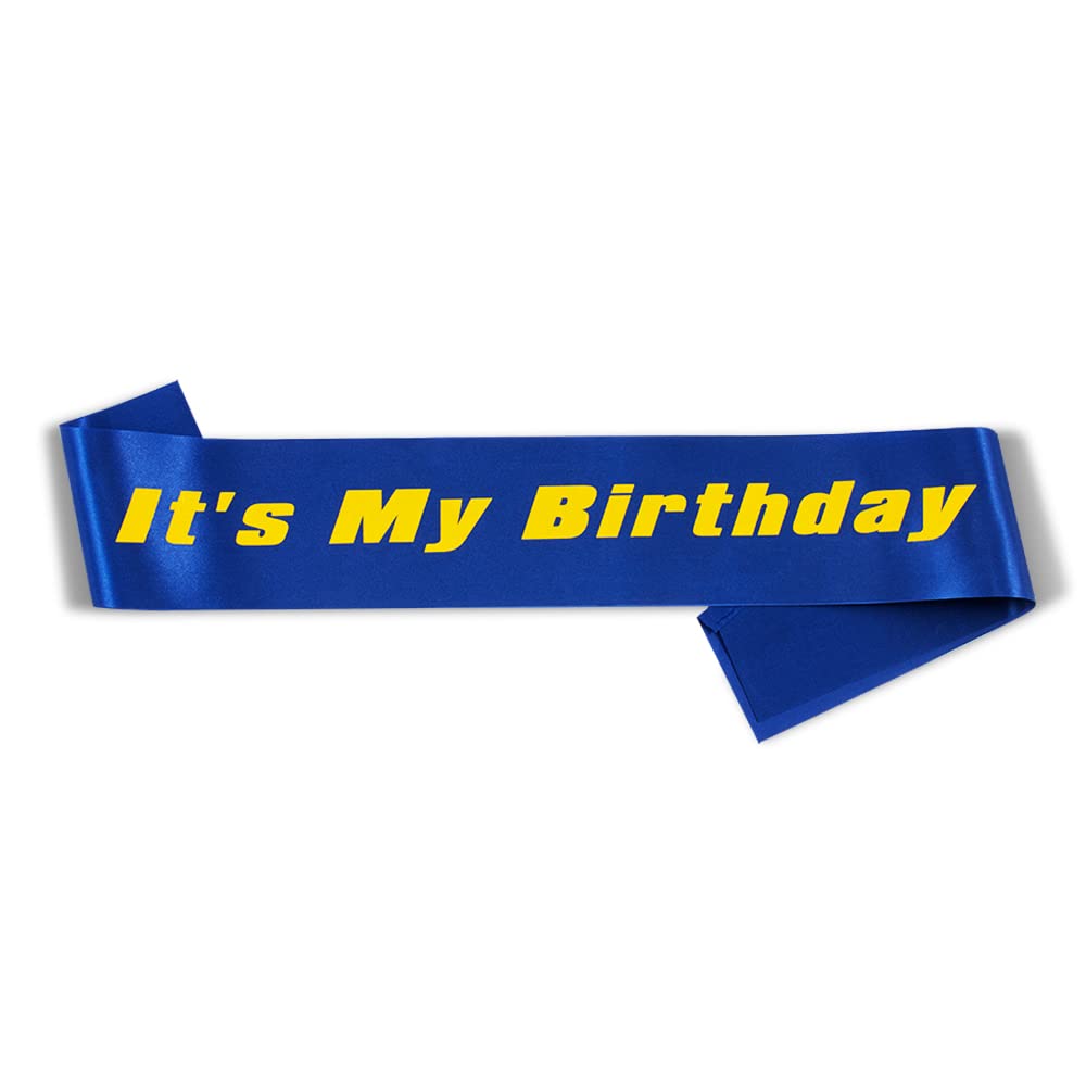Birthday Sash for Boys & Girls - 'It's My Birthday' Party Decoration & Favor - Deep Blue - Perfect for Birthday Celebrations, Photoshoots & Special Events