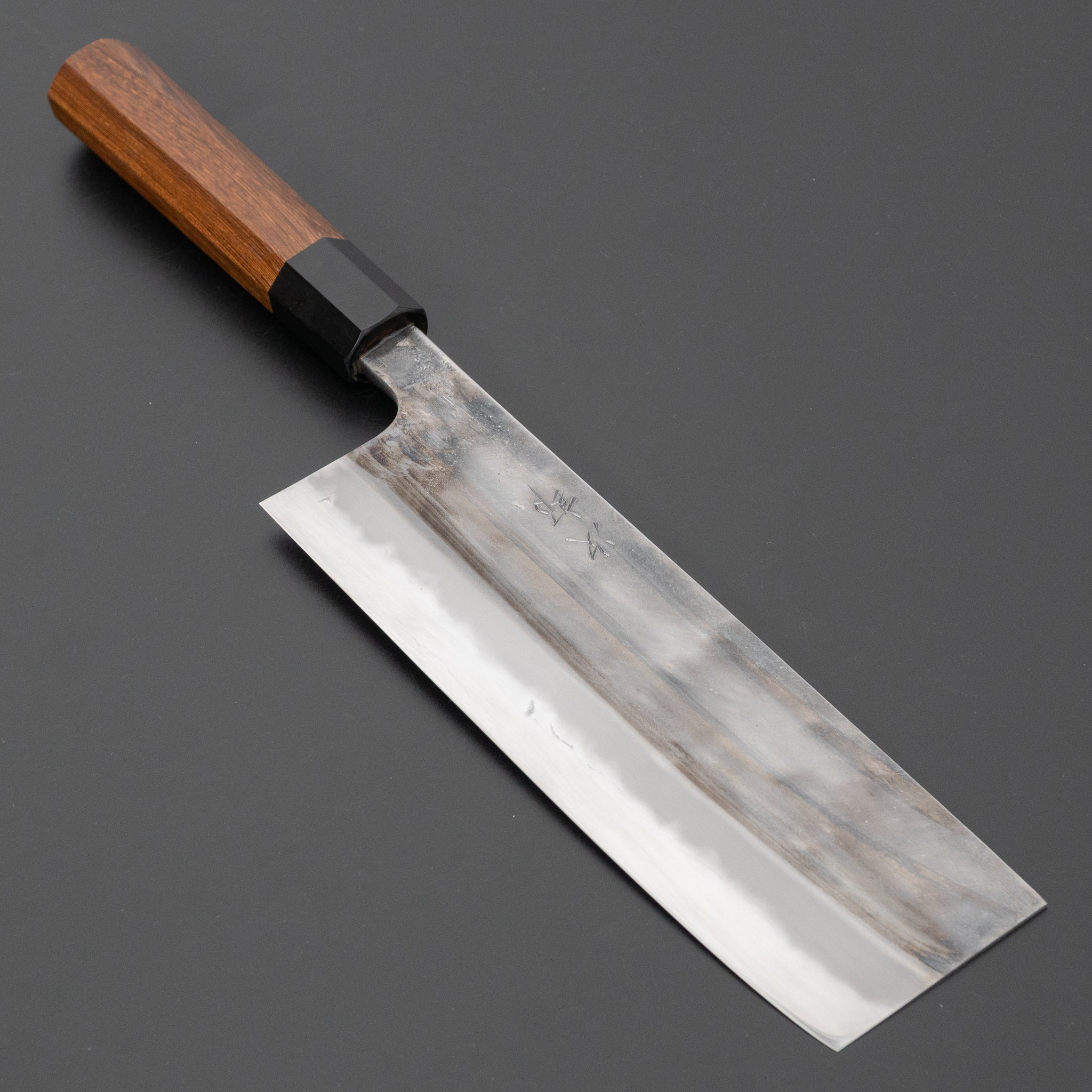 Premium Jiro Tsuchime Nakiri Knife 180mm - Japanese High Carbon Steel Blade with Taihei Tagayasan Wood Handle (#696) - Perfect for Sushi, Vegetables & Asian Cuisine Preparation