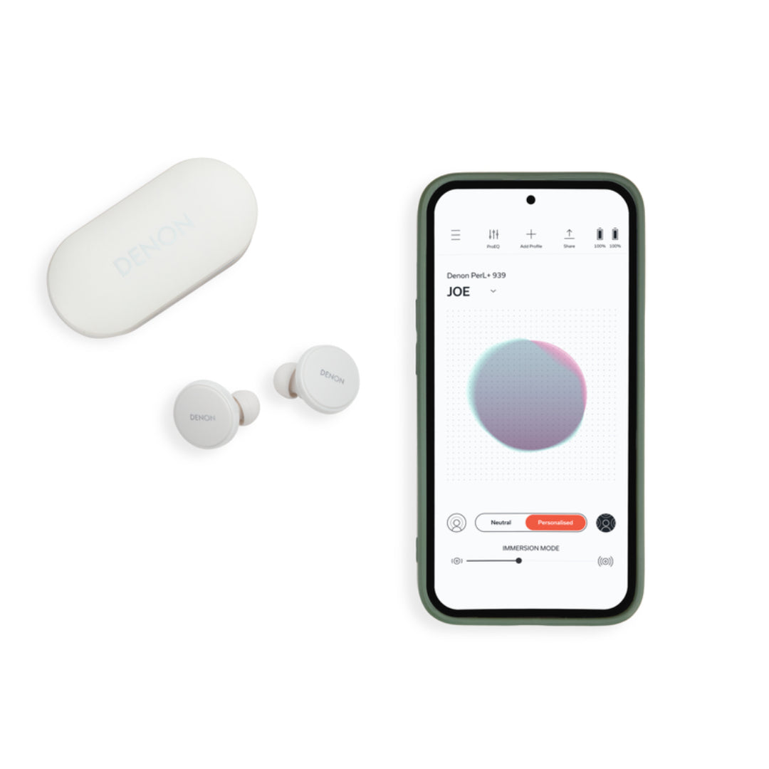 Denon PerL Pro True Wireless Earbuds - Premium Noise Cancelling Bluetooth Earbuds with Hi-Res Audio for Gym, Travel & Work