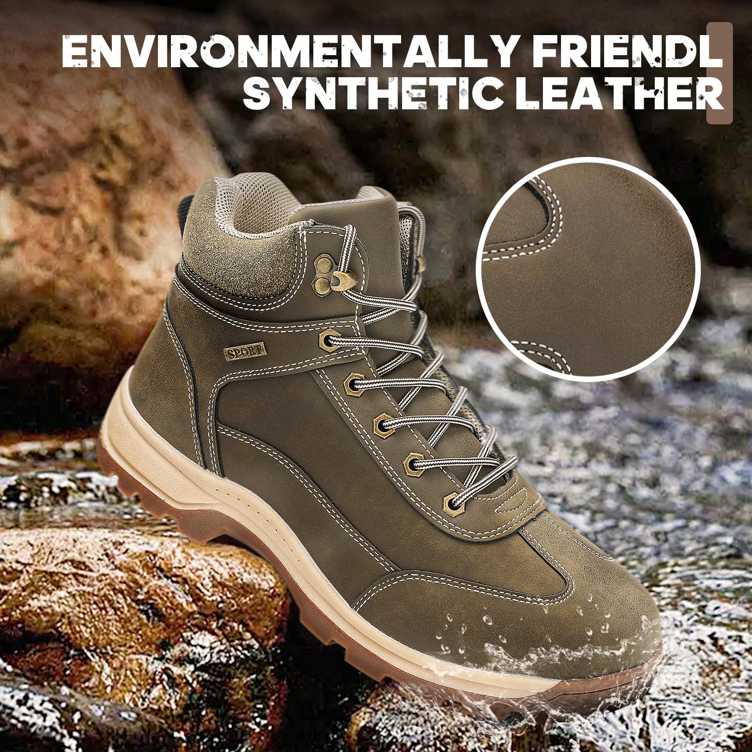 **Men's Waterproof Hiking Boots - Lightweight Outdoor Trekking Shoes for Backpacking & Mountaineering - Perfect for Trail Adventures & Camping**