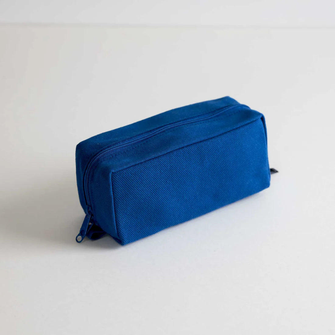 Premium Japanese Kurashiki Hampu Canvas Pouch - Medium Size in Indigo Blue | Handmade Cotton Storage Bag for Travel, Makeup, Stationery & Everyday Essentials