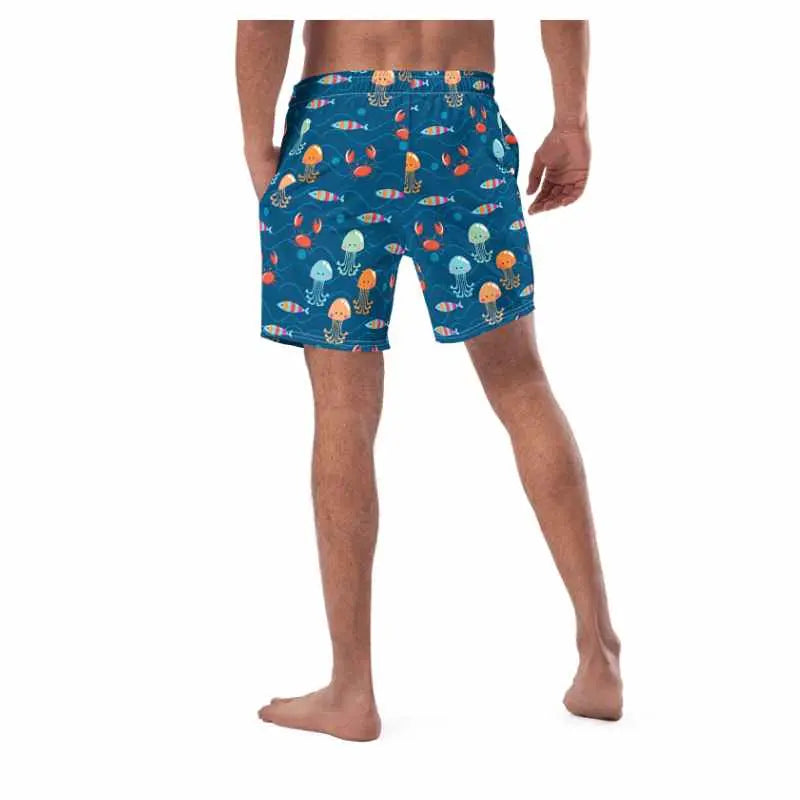 Men's Quick-Dry Swim Trunks with UPF 50+ Sun Protection - Perfect for Beach, Pool & Water Sports | Marine Fisher's Paradise Design