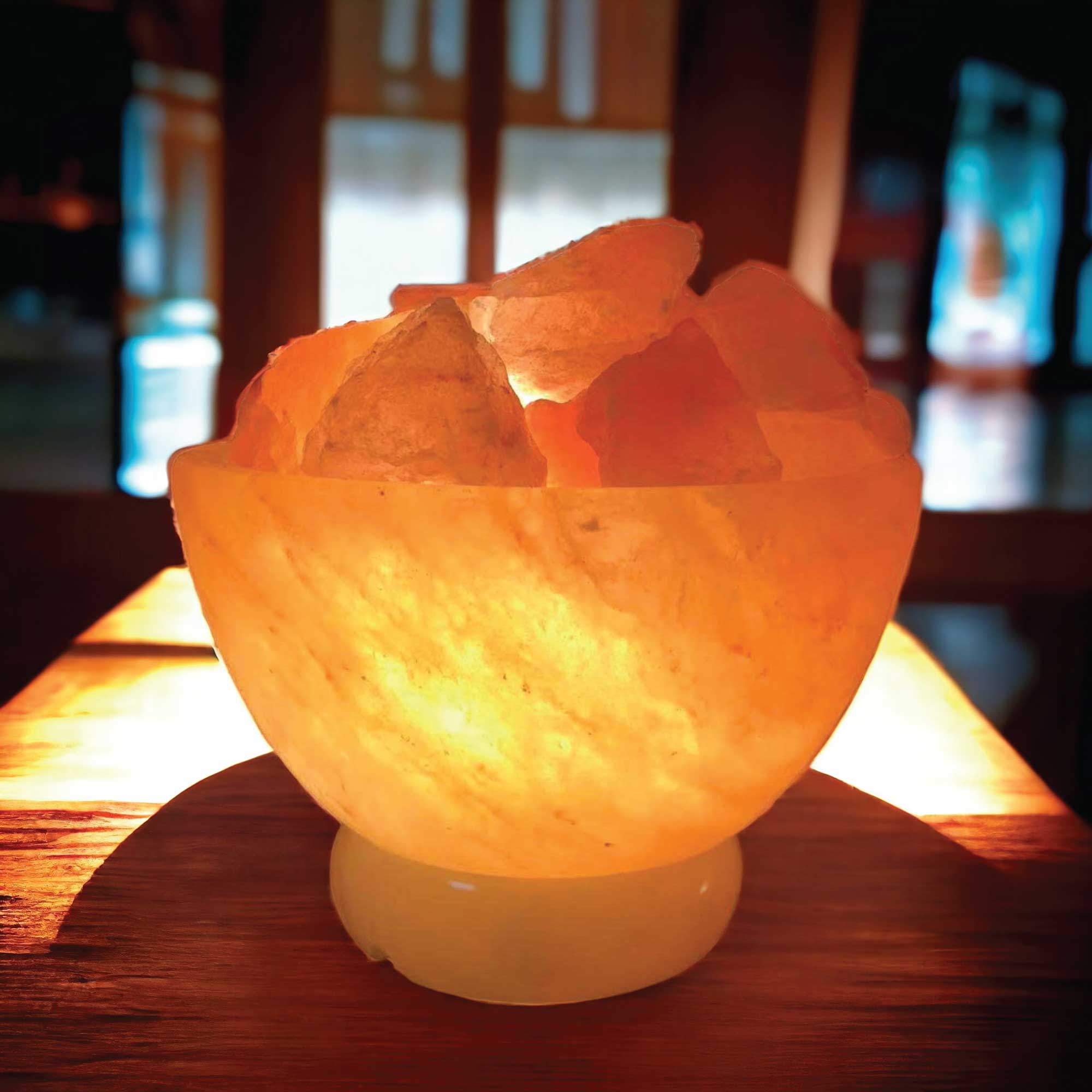 12V 12W Himalayan Pink Salt Lamp - Hand Carved Natural Rock Crystal Night Light with On/Off Switch | Perfect for Bedroom, Yoga Room, Meditation & Relaxation Therapy