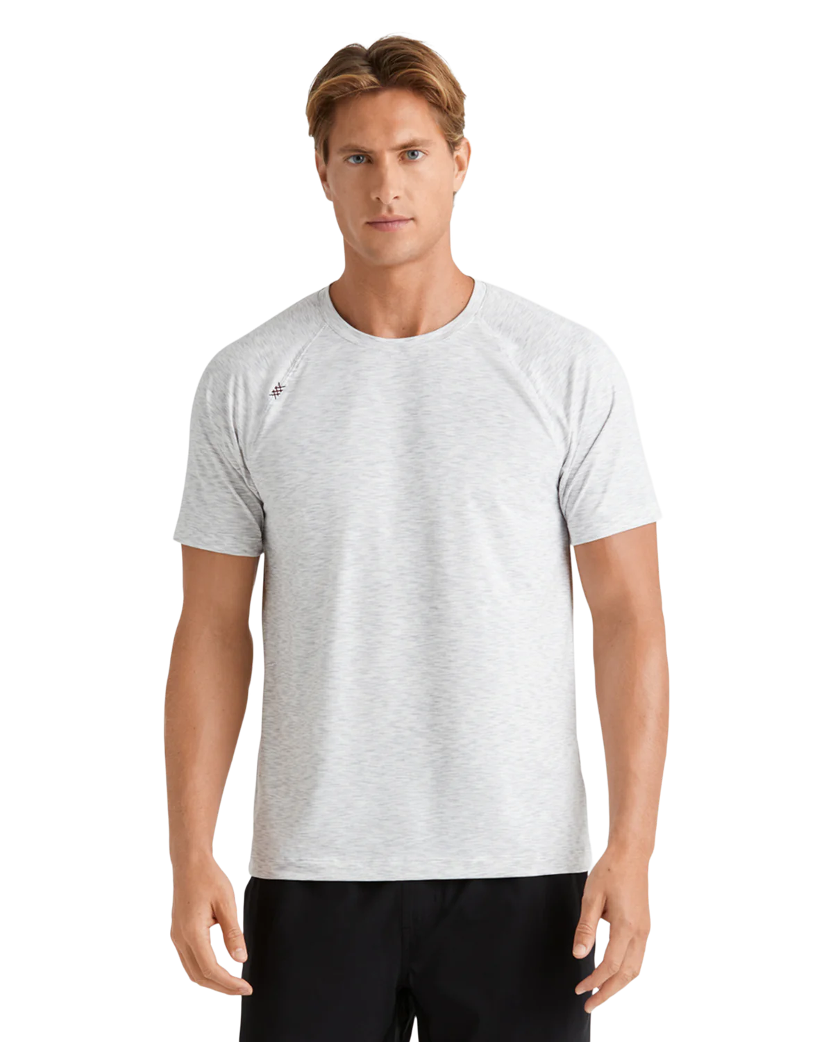 Rhone Men's Reign Trim Fit T-Shirt - Gray Space Dye | Moisture-Wicking Performance Tee for Gym, Running & Casual Wear